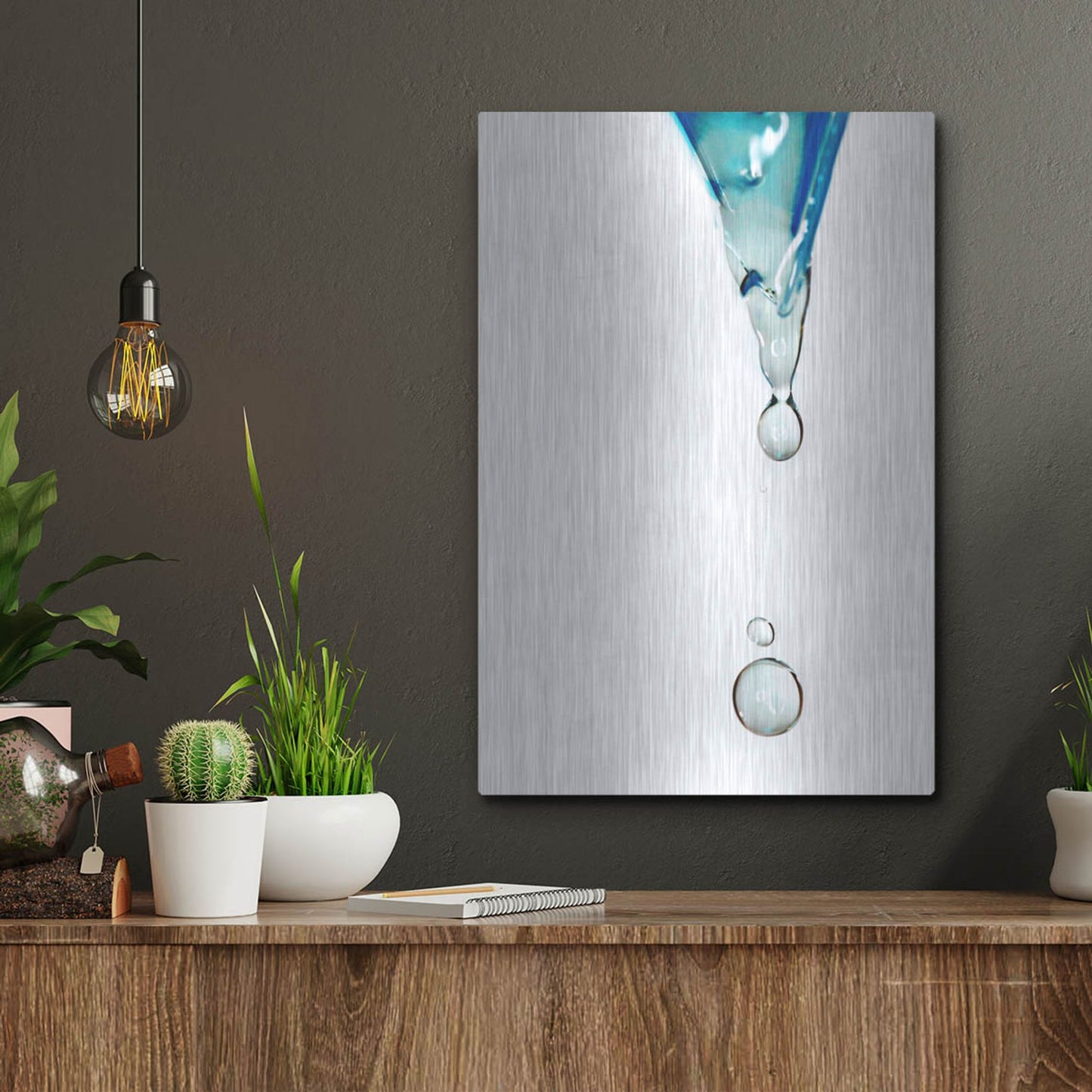 Luxe Metal Art 'Water' by Dana Brett Munach, Metal Wall Art,12x16