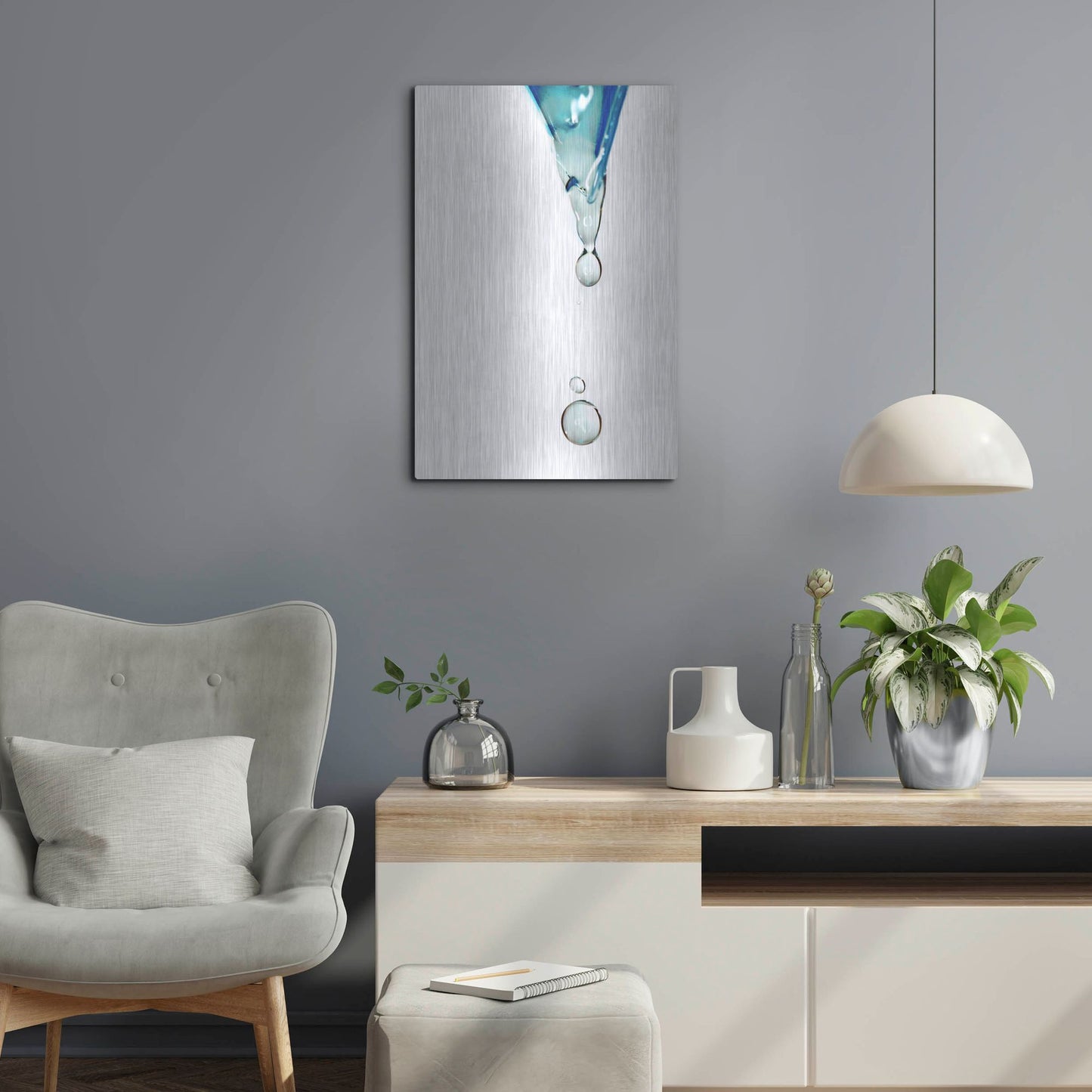 Luxe Metal Art 'Water' by Dana Brett Munach, Metal Wall Art,16x24