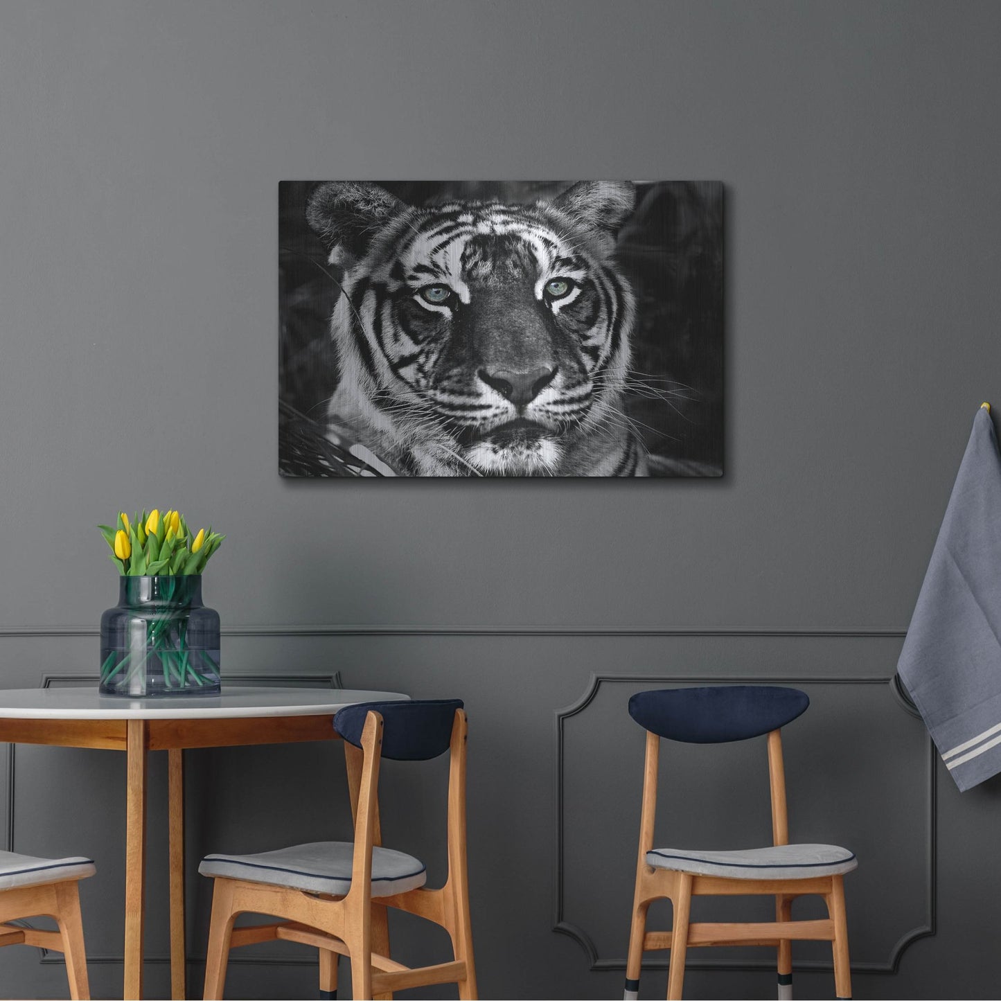 Luxe Metal Art 'The Observer Black & White' by Dana Brett Munach, Metal Wall Art,36x24