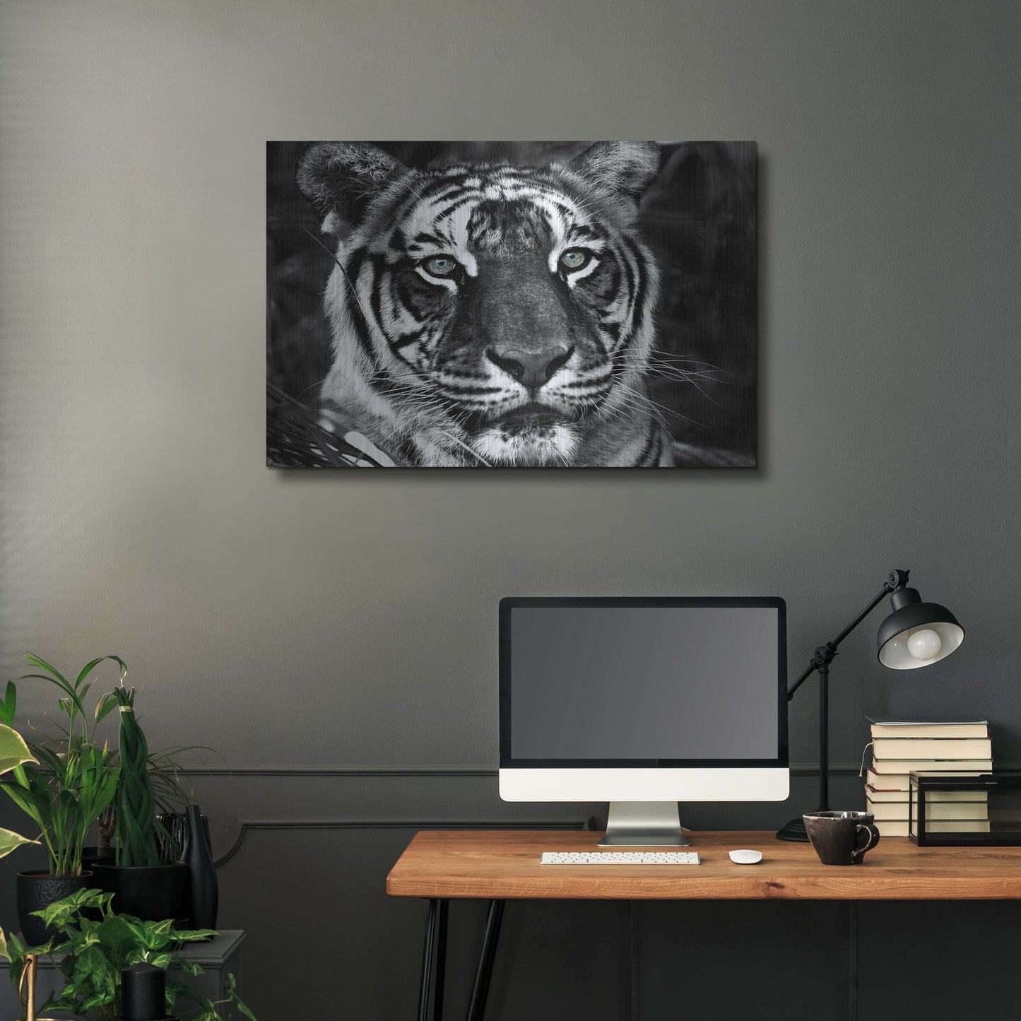 Luxe Metal Art 'The Observer Black & White' by Dana Brett Munach, Metal Wall Art,36x24