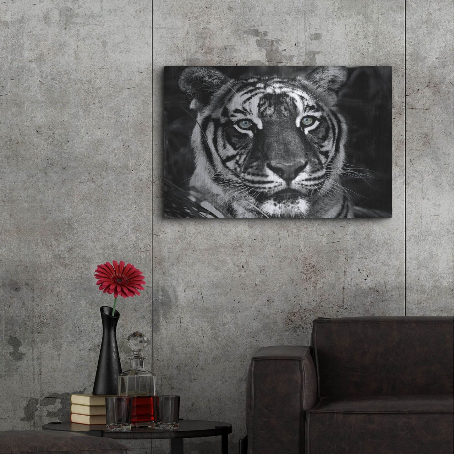 Luxe Metal Art 'The Observer Black & White' by Dana Brett Munach, Metal Wall Art,36x24