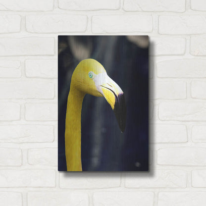 Luxe Metal Art 'Yellow Flamingo' by Dana Brett Munach, Metal Wall Art,12x16