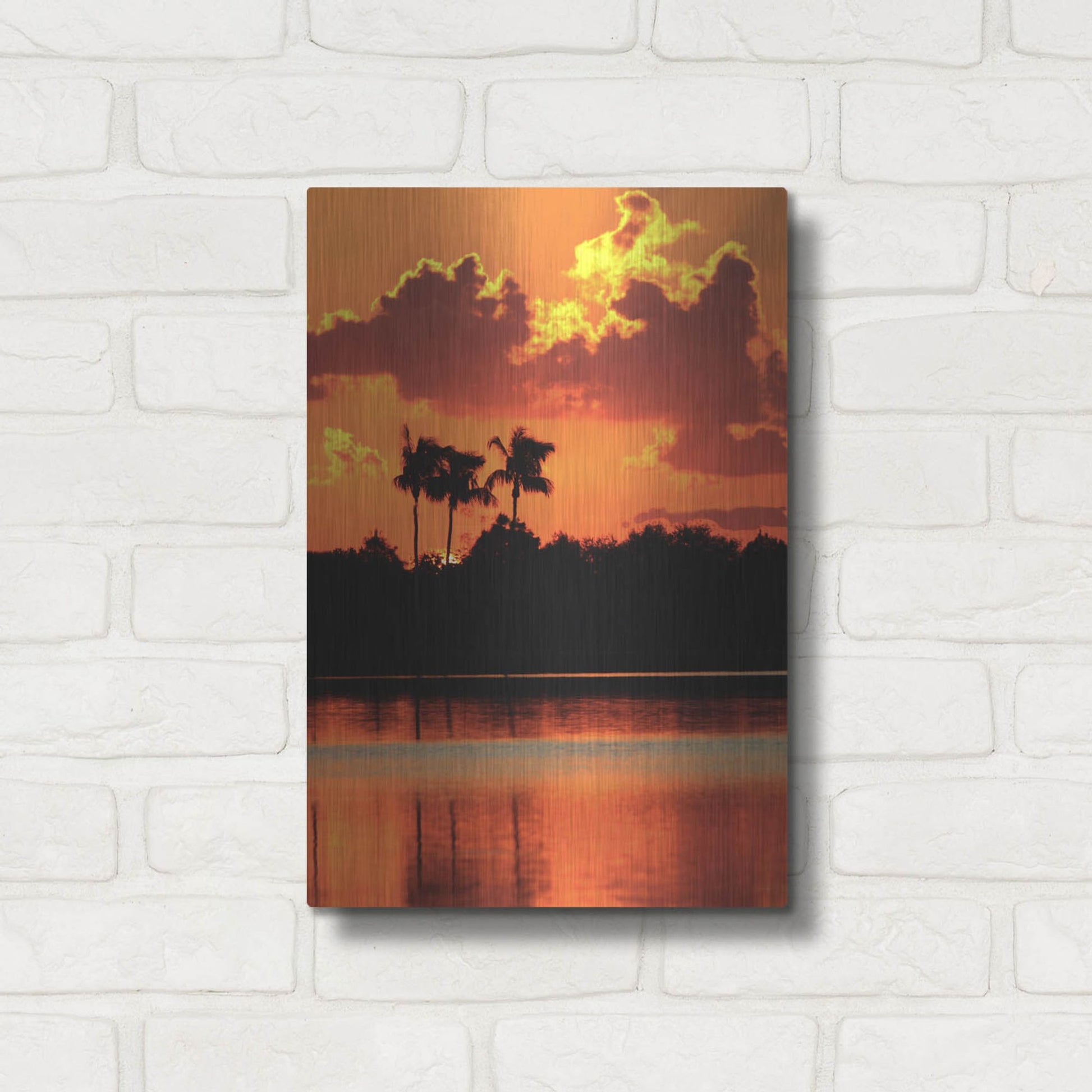 Luxe Metal Art 'Red Sky At Night' by Dana Brett Munach, Metal Wall Art,12x16