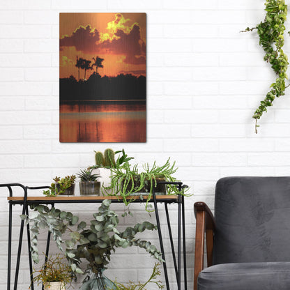 Luxe Metal Art 'Red Sky At Night' by Dana Brett Munach, Metal Wall Art,12x16