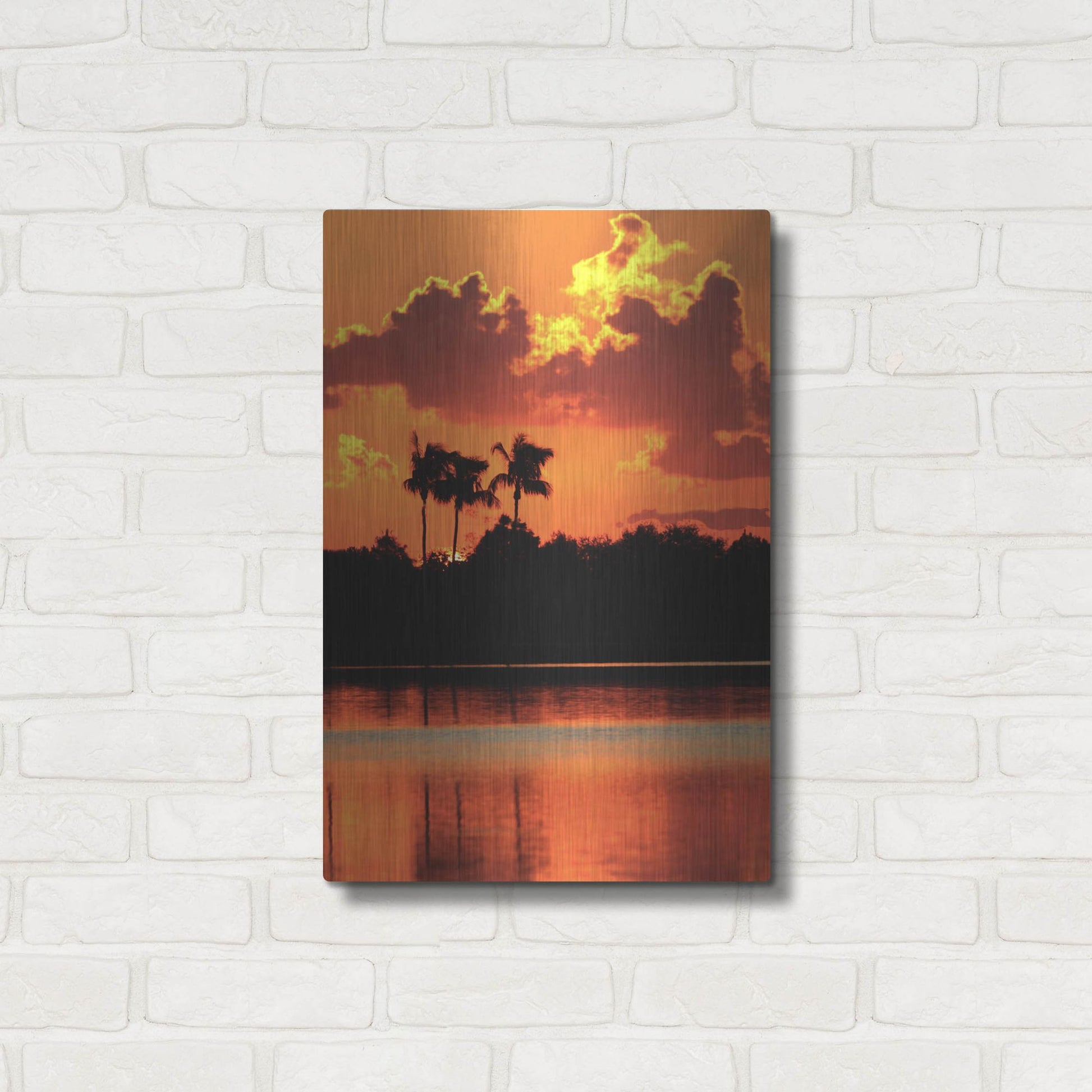 Luxe Metal Art 'Red Sky At Night' by Dana Brett Munach, Metal Wall Art,16x24