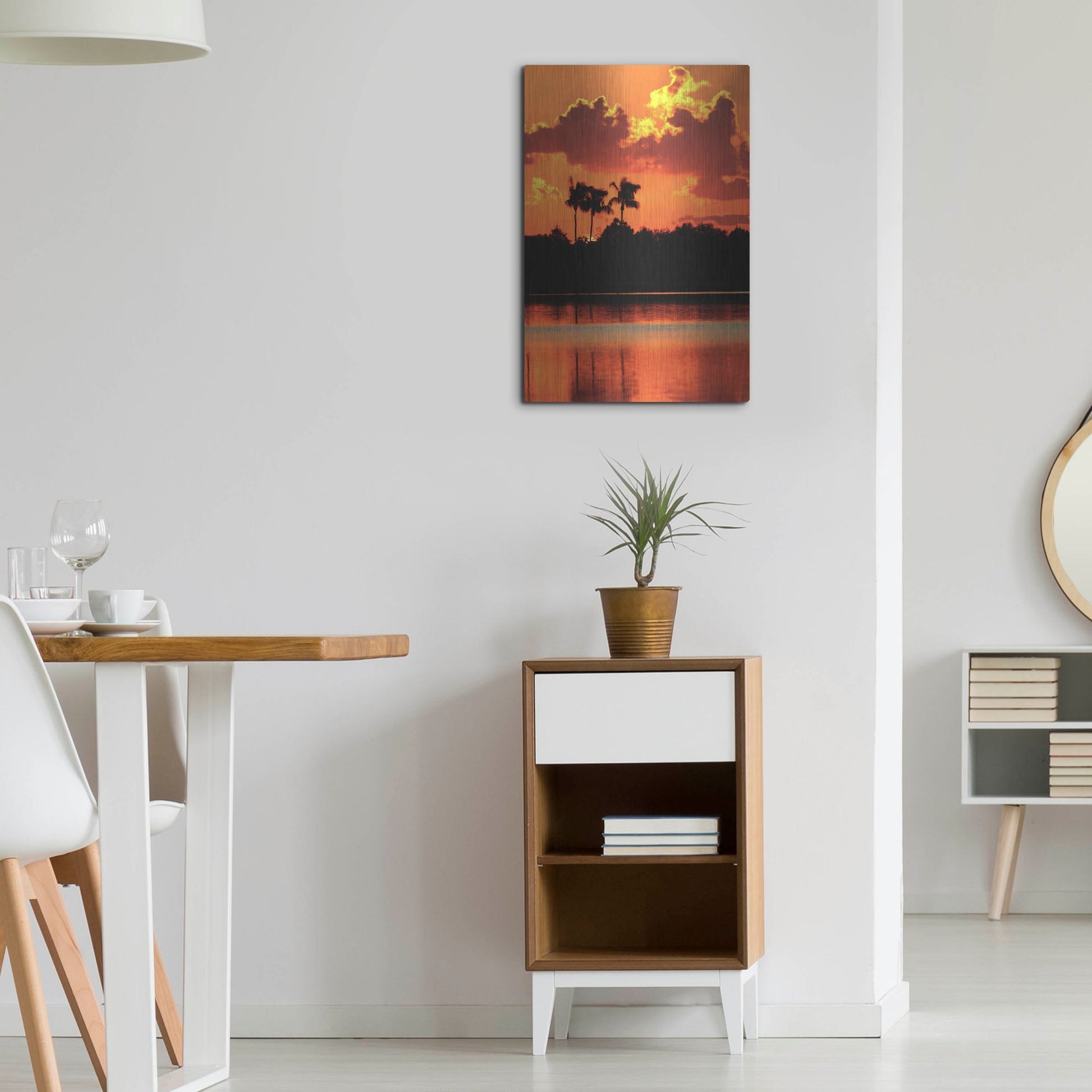 Luxe Metal Art 'Red Sky At Night' by Dana Brett Munach, Metal Wall Art,16x24