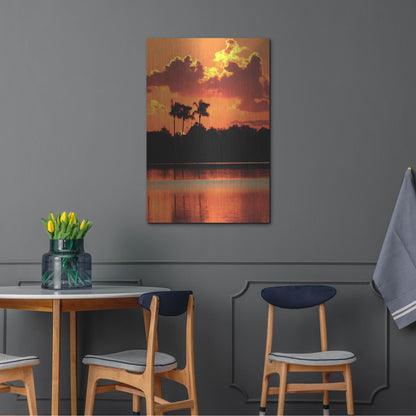 Luxe Metal Art 'Red Sky At Night' by Dana Brett Munach, Metal Wall Art,24x36