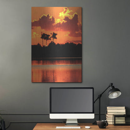 Luxe Metal Art 'Red Sky At Night' by Dana Brett Munach, Metal Wall Art,24x36