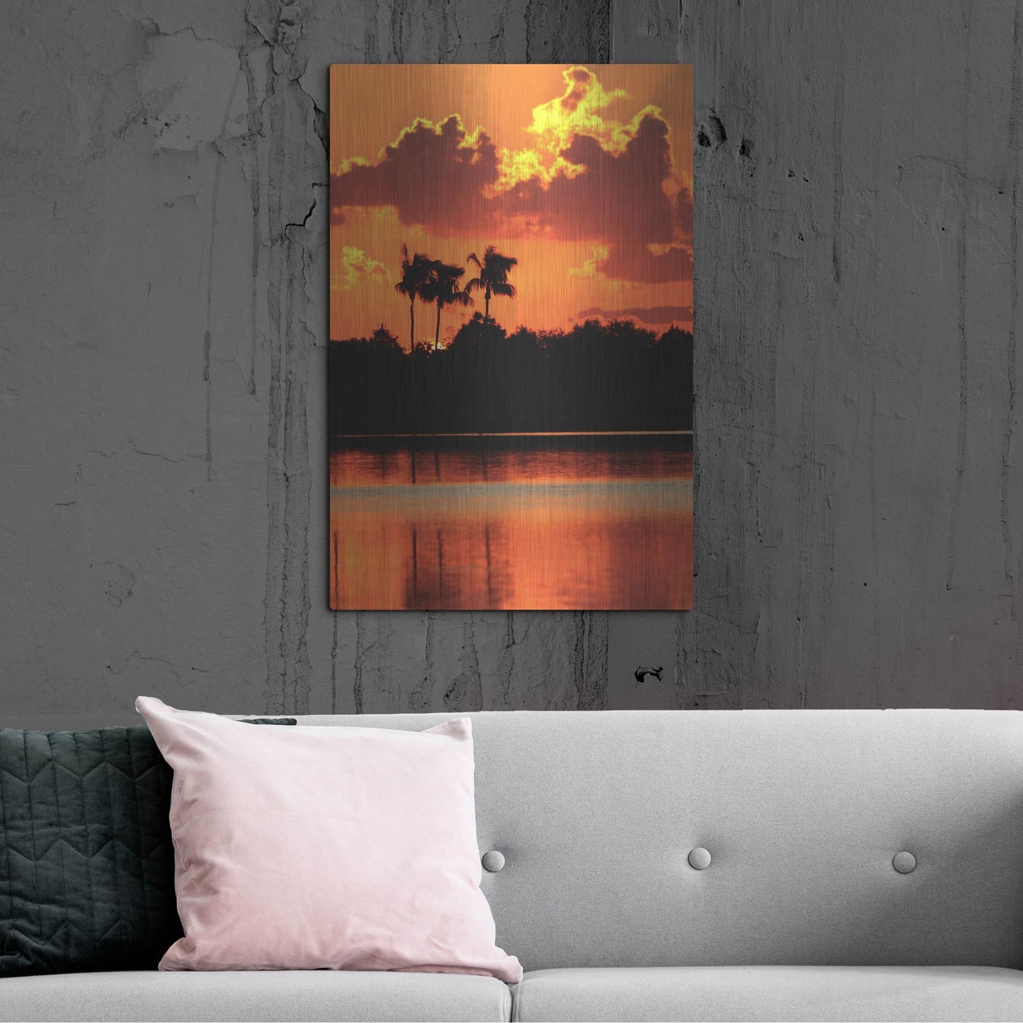 Luxe Metal Art 'Red Sky At Night' by Dana Brett Munach, Metal Wall Art,24x36