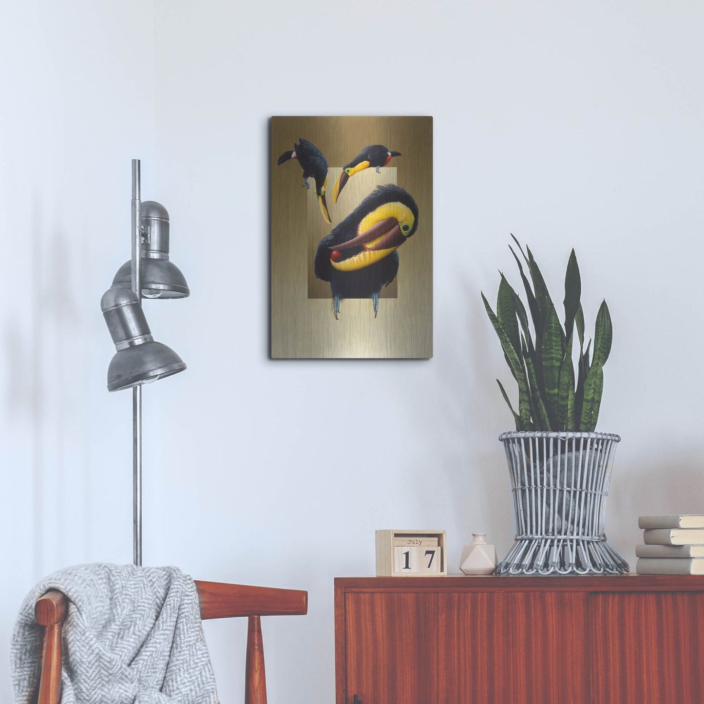 Luxe Metal Art 'Chestnut-Mandibled Toucans' by Harro Maass, Metal Wall Art,16x24