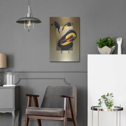 Luxe Metal Art 'Chestnut-Mandibled Toucans' by Harro Maass, Metal Wall Art,16x24