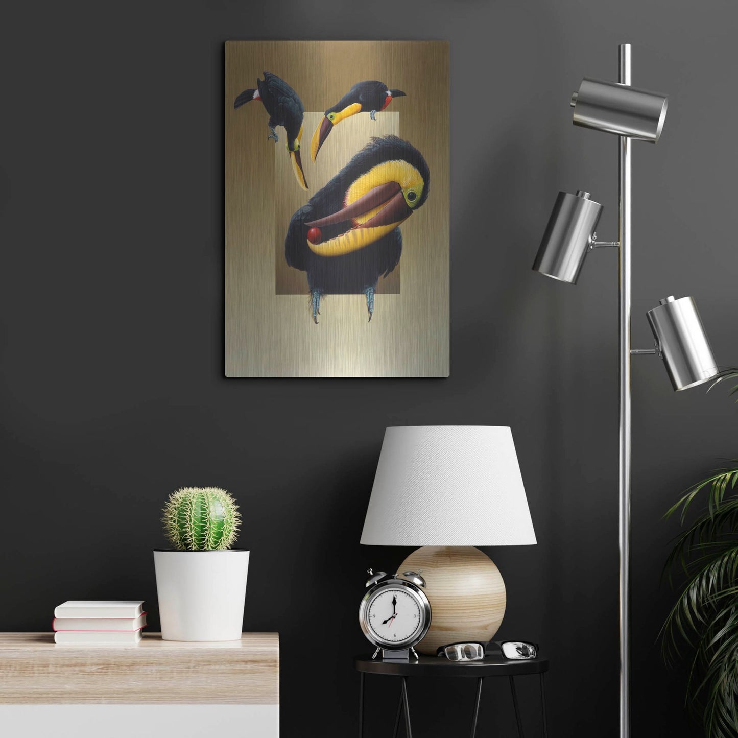 Luxe Metal Art 'Chestnut-Mandibled Toucans' by Harro Maass, Metal Wall Art,16x24