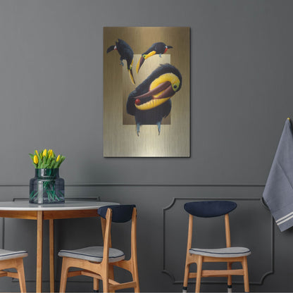 Luxe Metal Art 'Chestnut-Mandibled Toucans' by Harro Maass, Metal Wall Art,24x36