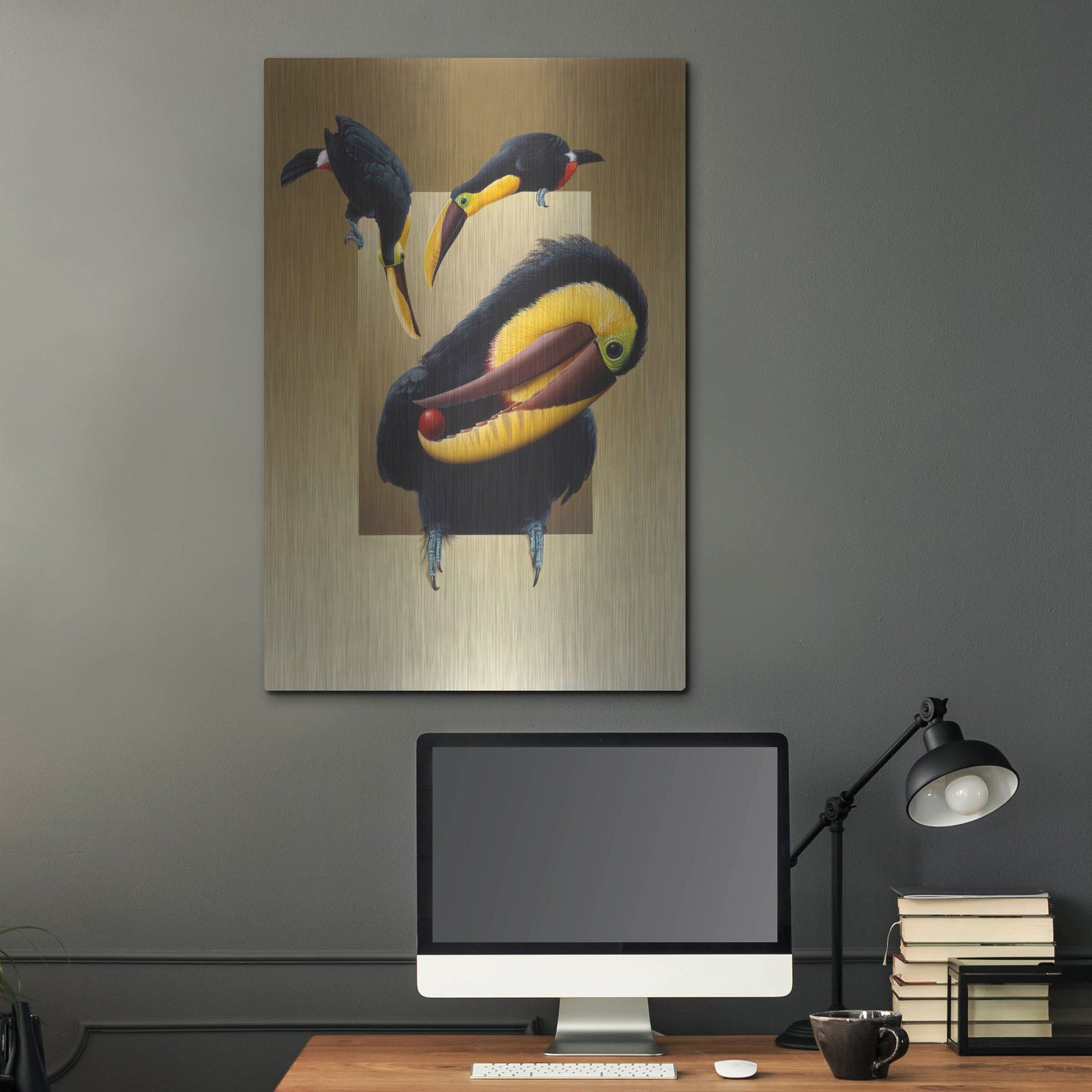 Luxe Metal Art 'Chestnut-Mandibled Toucans' by Harro Maass, Metal Wall Art,24x36