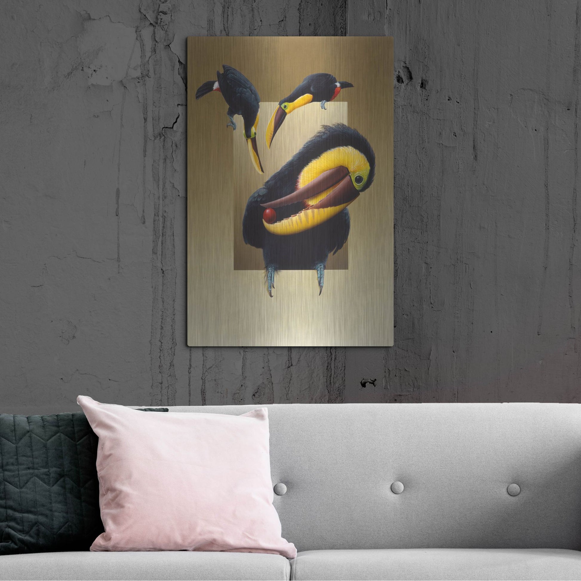 Luxe Metal Art 'Chestnut-Mandibled Toucans' by Harro Maass, Metal Wall Art,24x36