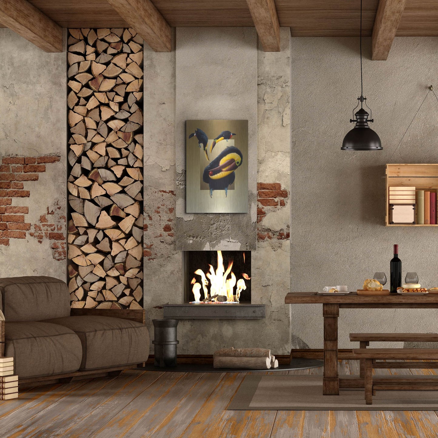 Luxe Metal Art 'Chestnut-Mandibled Toucans' by Harro Maass, Metal Wall Art,24x36