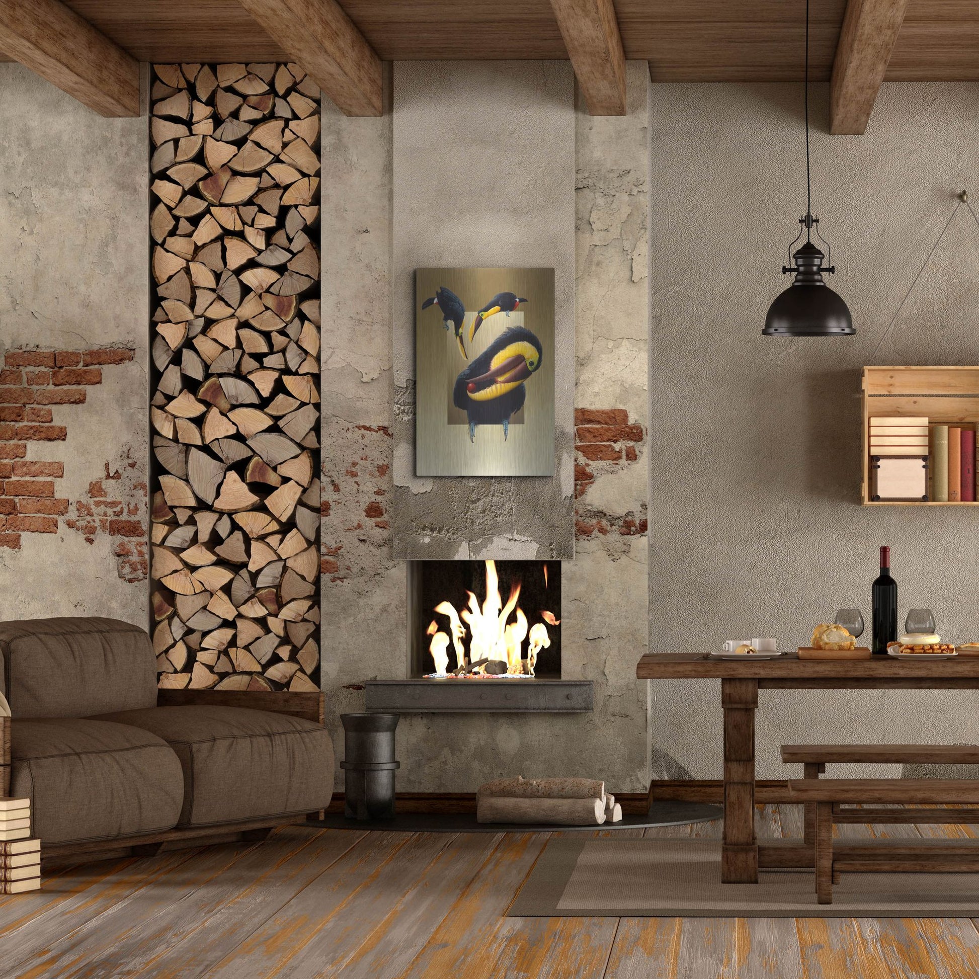 Luxe Metal Art 'Chestnut-Mandibled Toucans' by Harro Maass, Metal Wall Art,24x36