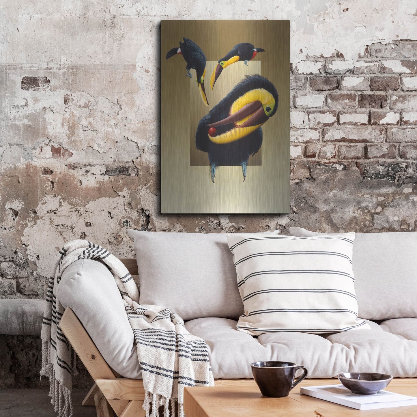 Luxe Metal Art 'Chestnut-Mandibled Toucans' by Harro Maass, Metal Wall Art,24x36