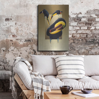 Luxe Metal Art 'Chestnut-Mandibled Toucans' by Harro Maass, Metal Wall Art,24x36