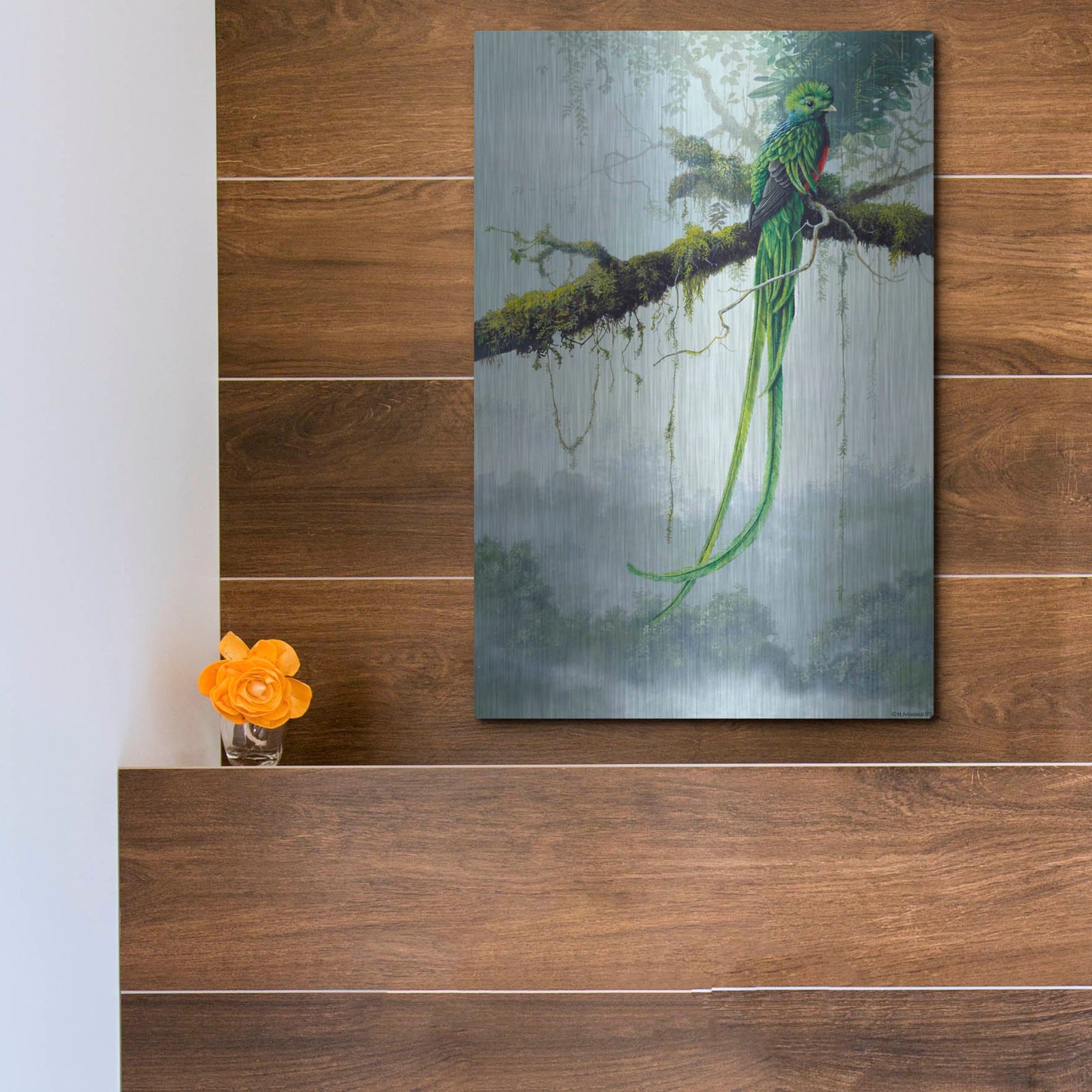 Luxe Metal Art 'Resplendent Quetzal' by Harro Maass, Metal Wall Art,12x16