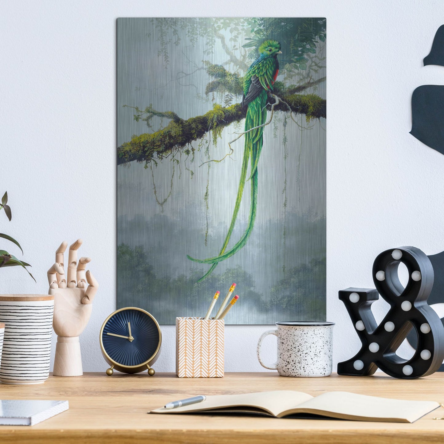 Luxe Metal Art 'Resplendent Quetzal' by Harro Maass, Metal Wall Art,12x16