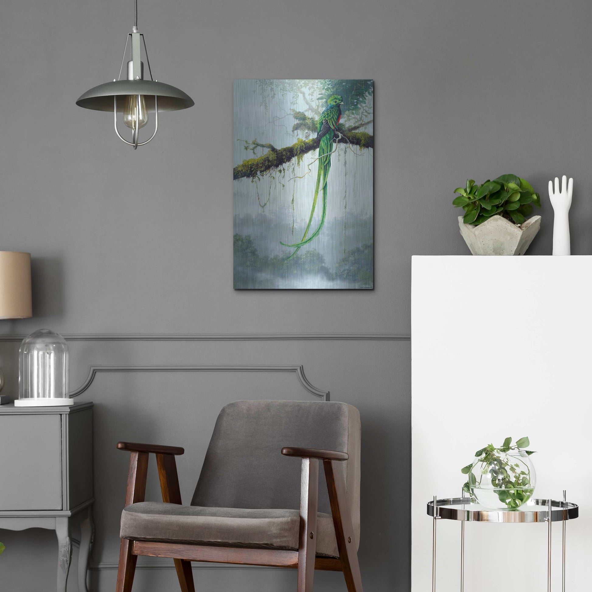 Luxe Metal Art 'Resplendent Quetzal' by Harro Maass, Metal Wall Art,16x24