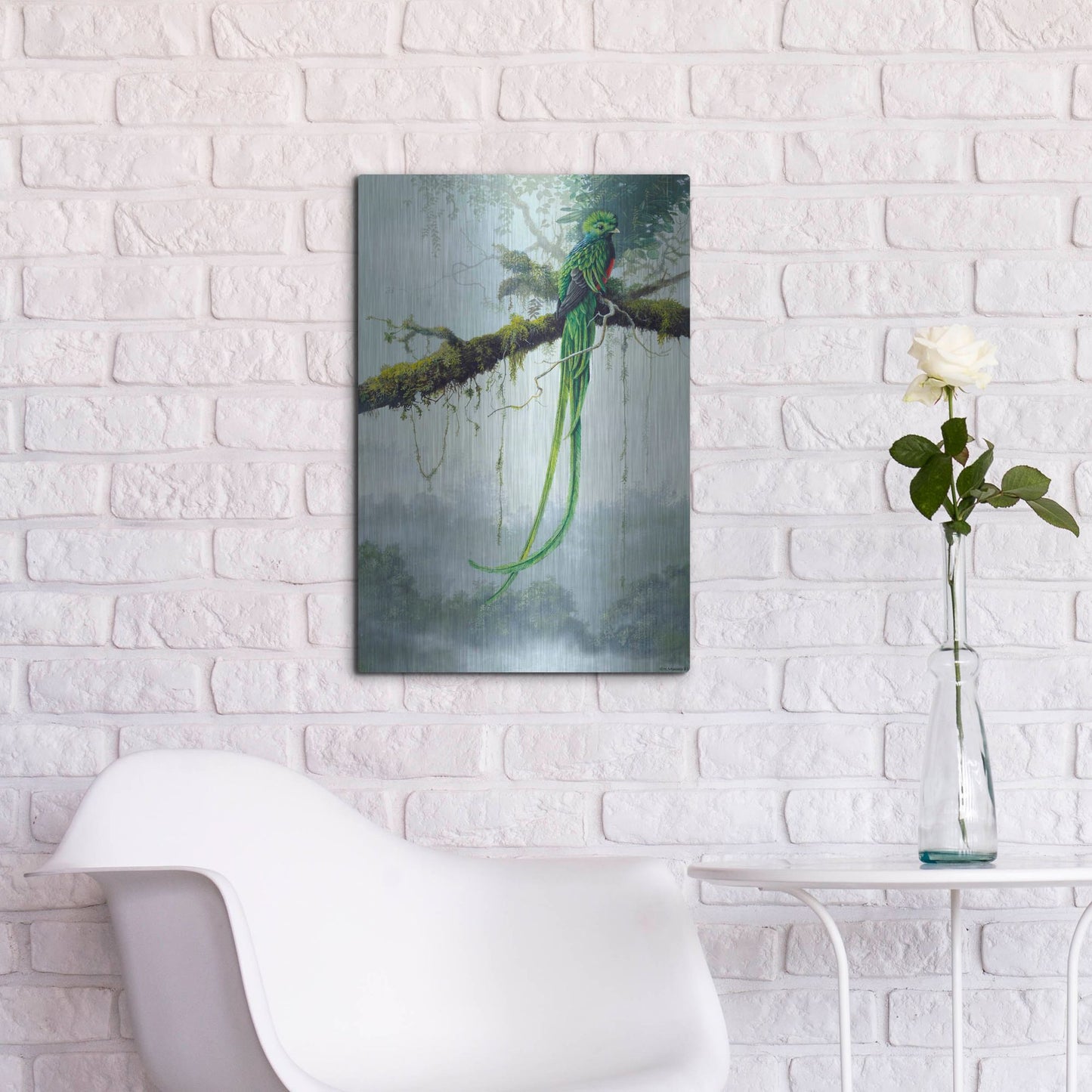 Luxe Metal Art 'Resplendent Quetzal' by Harro Maass, Metal Wall Art,16x24