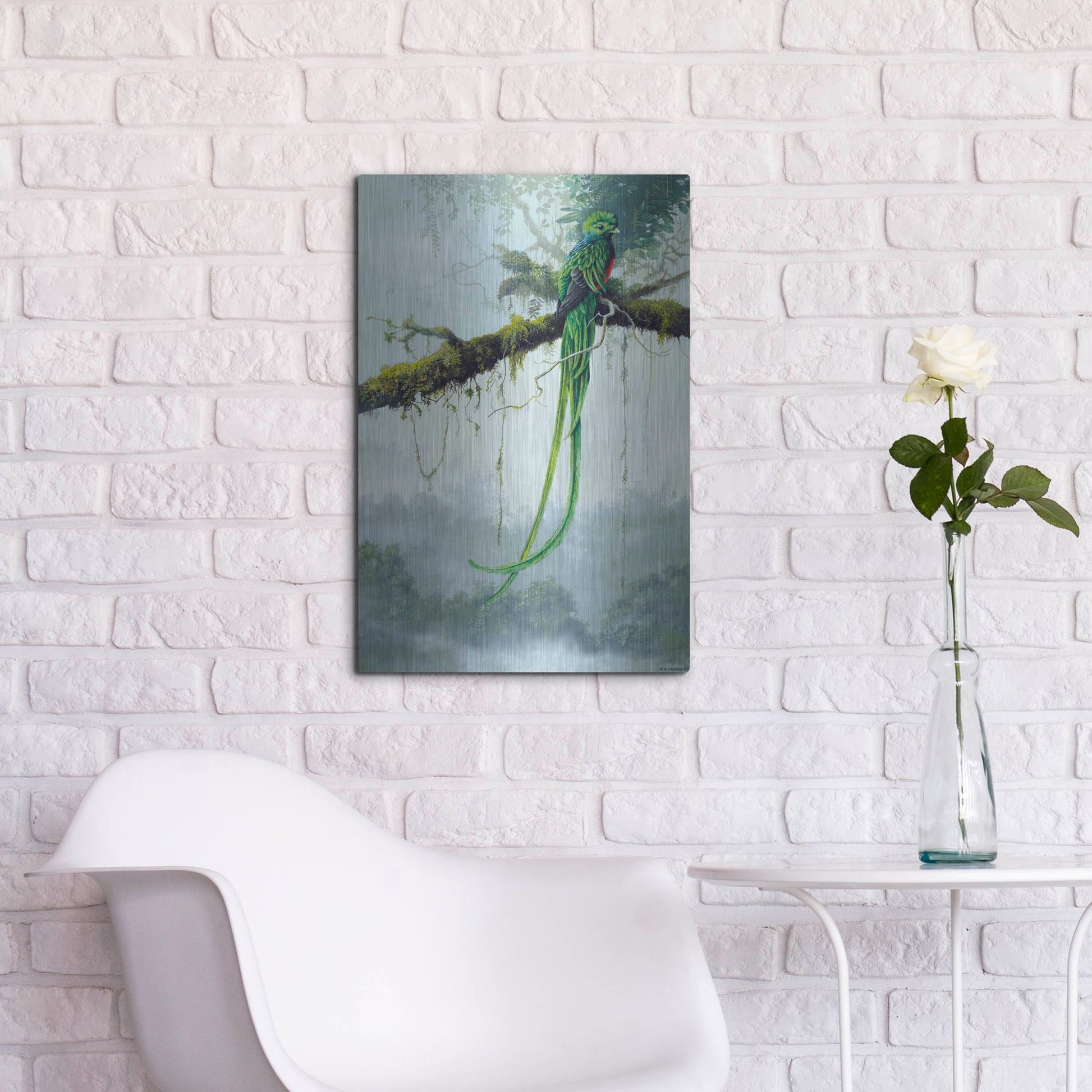 Luxe Metal Art 'Resplendent Quetzal' by Harro Maass, Metal Wall Art,16x24