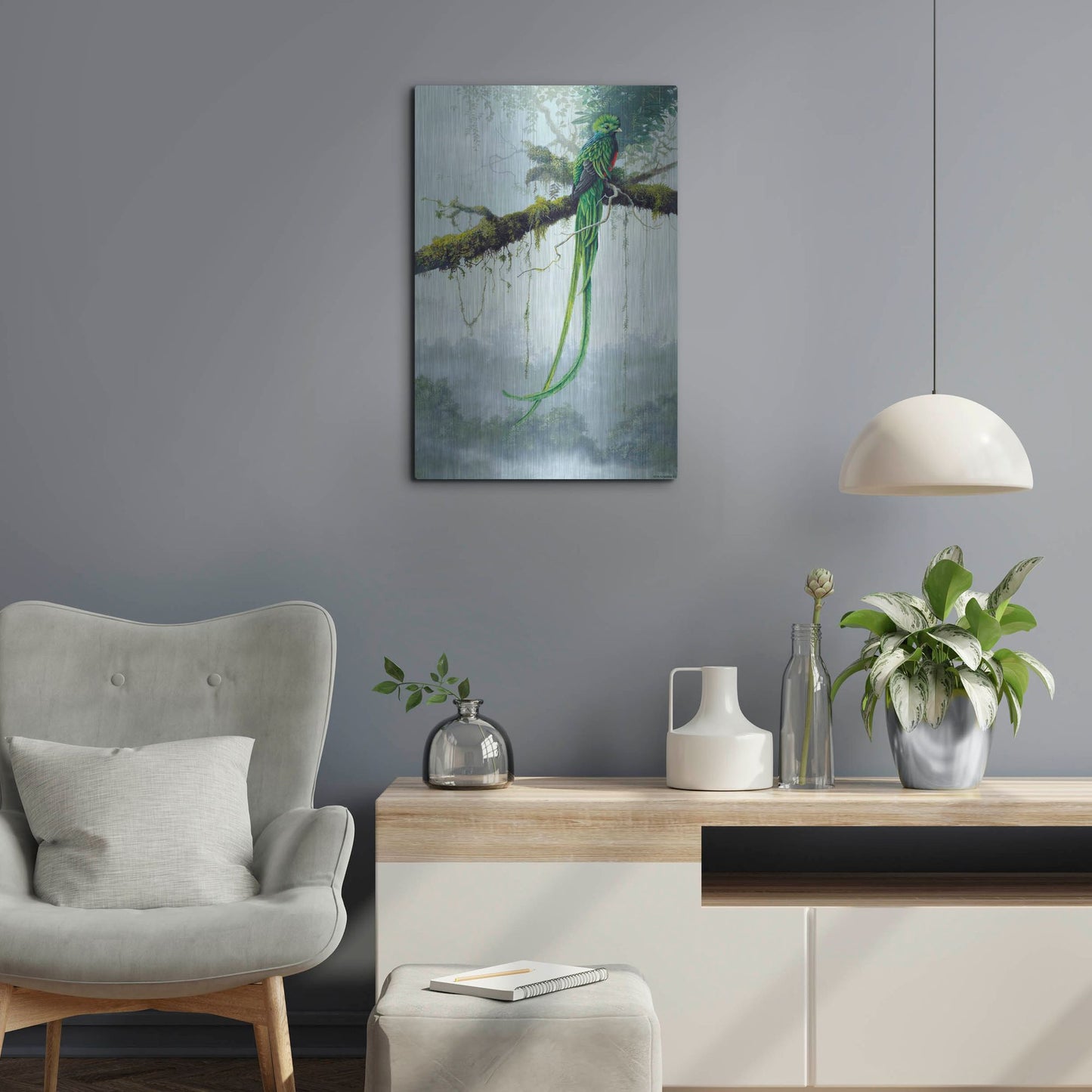 Luxe Metal Art 'Resplendent Quetzal' by Harro Maass, Metal Wall Art,16x24