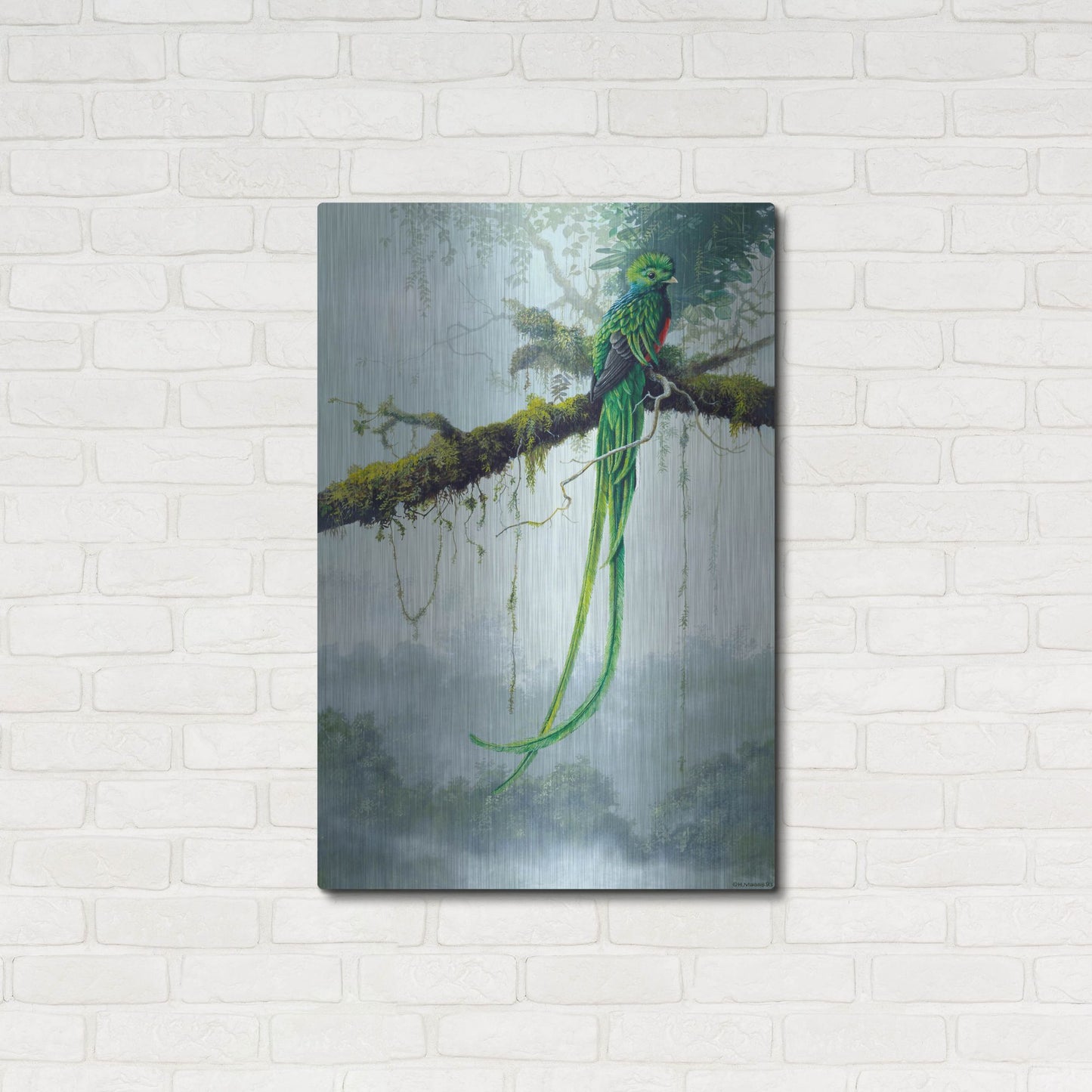 Luxe Metal Art 'Resplendent Quetzal' by Harro Maass, Metal Wall Art,24x36