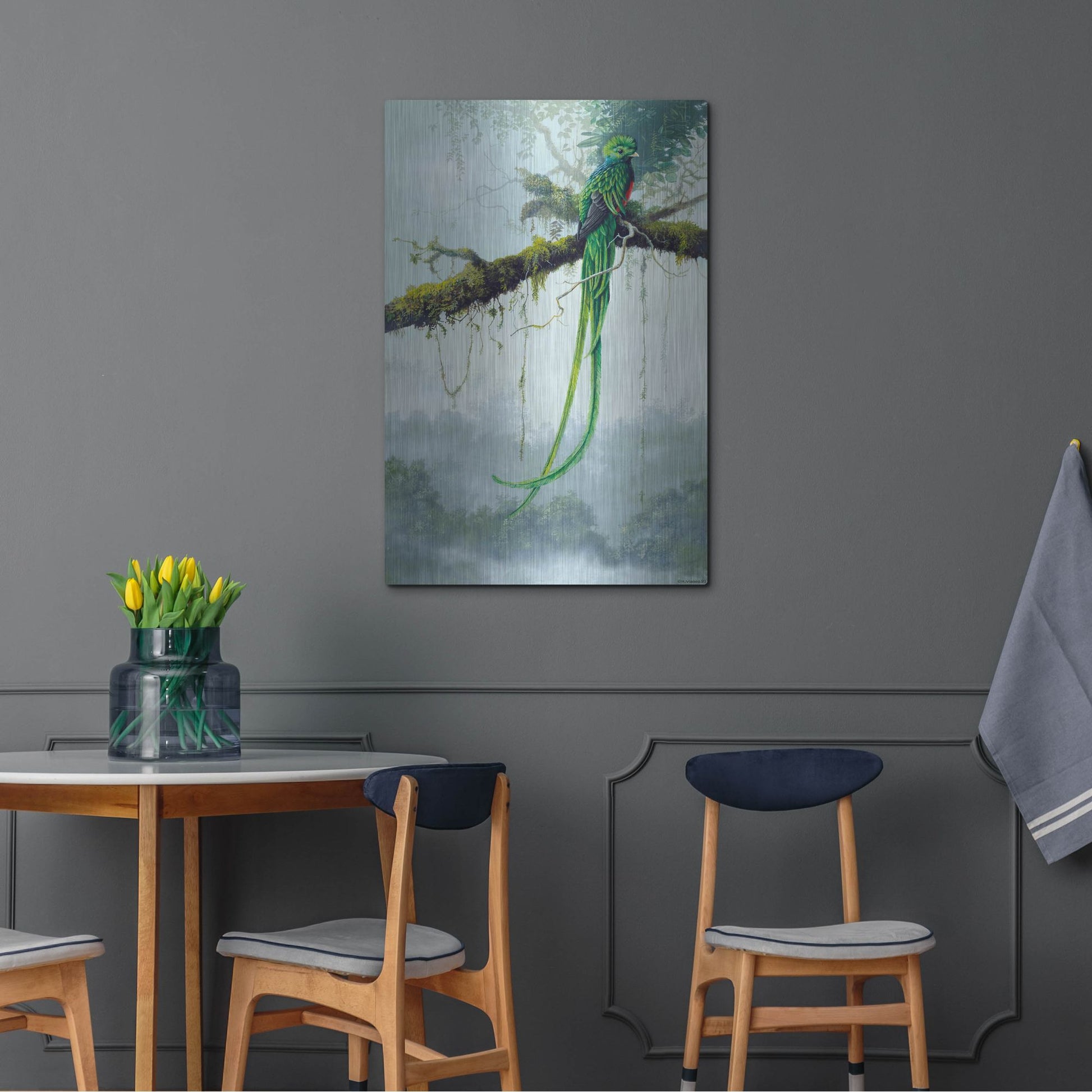 Luxe Metal Art 'Resplendent Quetzal' by Harro Maass, Metal Wall Art,24x36