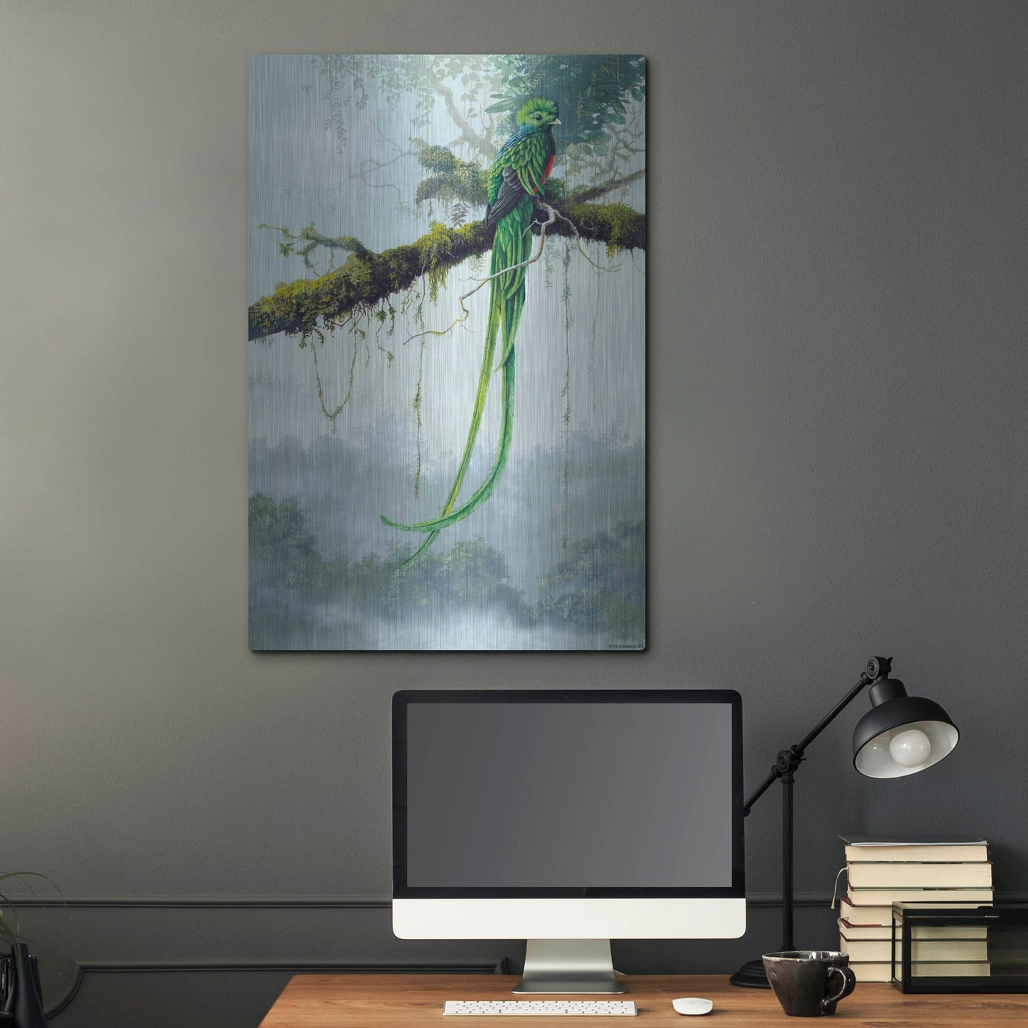 Luxe Metal Art 'Resplendent Quetzal' by Harro Maass, Metal Wall Art,24x36