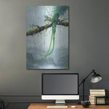 Luxe Metal Art 'Resplendent Quetzal' by Harro Maass, Metal Wall Art,24x36
