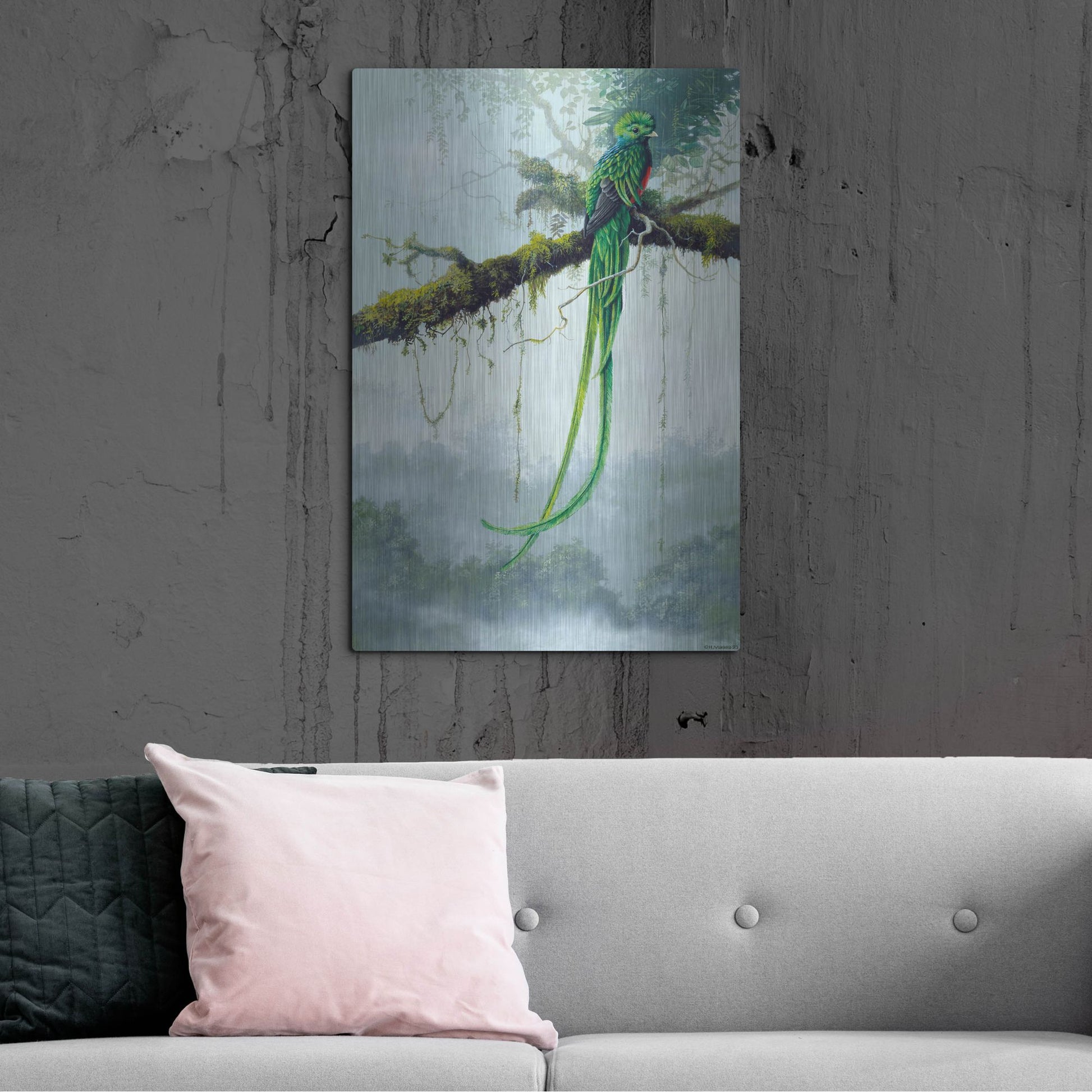 Luxe Metal Art 'Resplendent Quetzal' by Harro Maass, Metal Wall Art,24x36