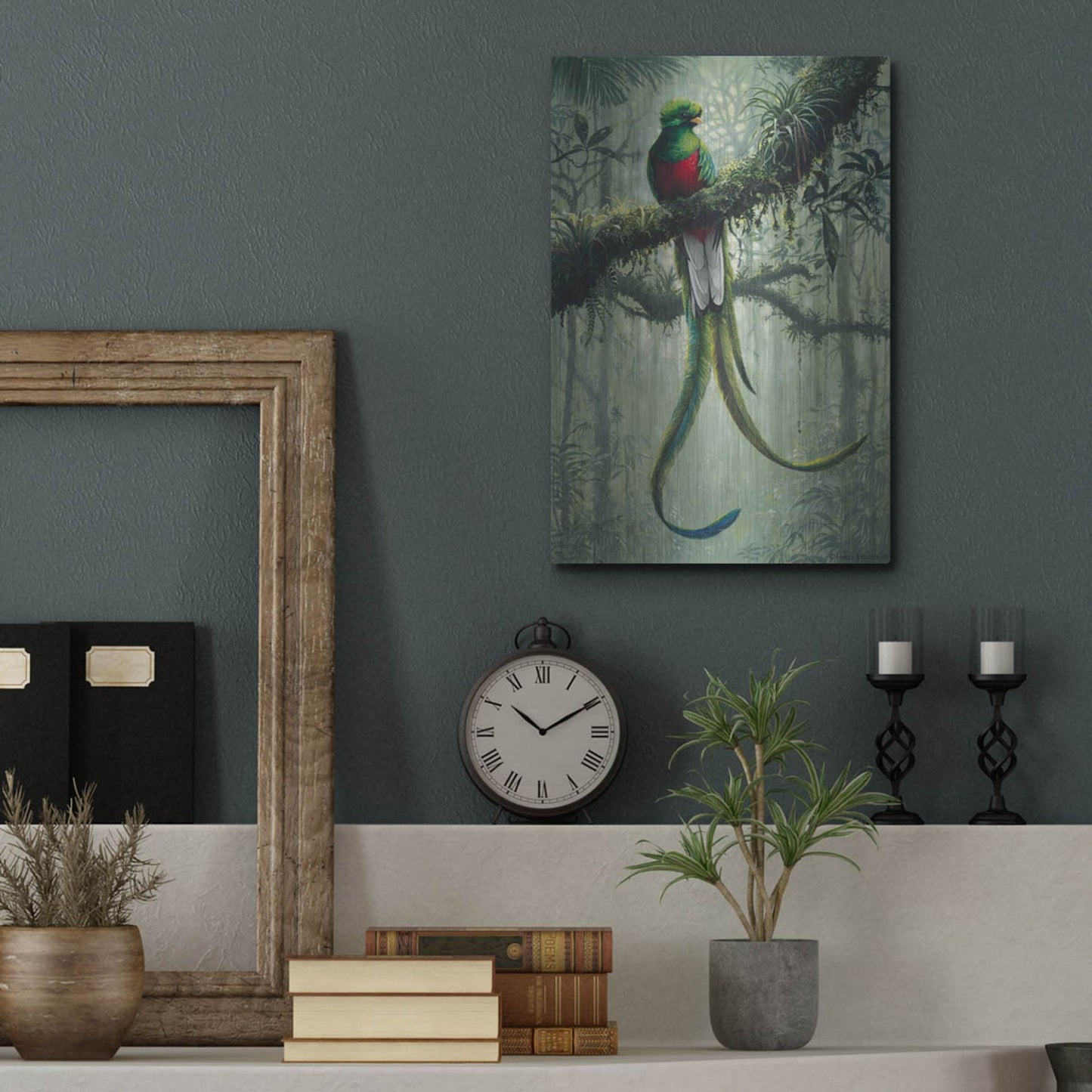 Luxe Metal Art 'Resplendent Quetzal 2' by Harro Maass, Metal Wall Art,12x16