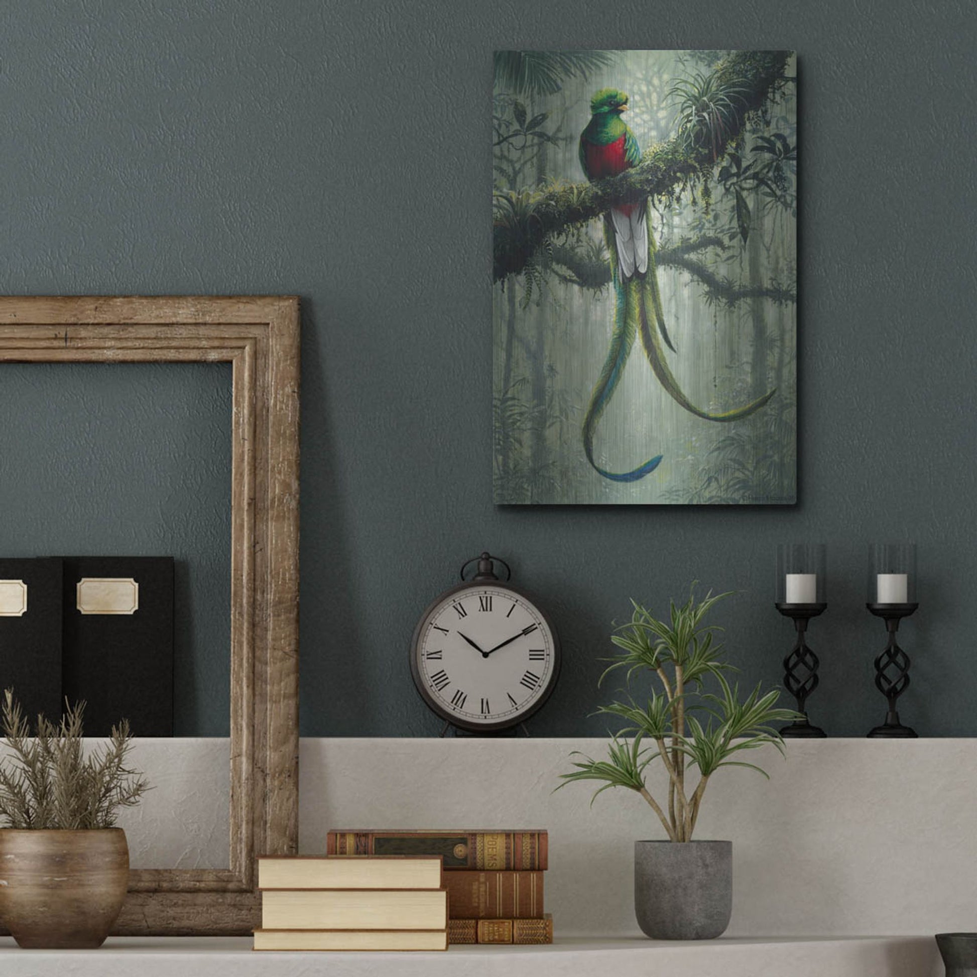 Luxe Metal Art 'Resplendent Quetzal 2' by Harro Maass, Metal Wall Art,12x16