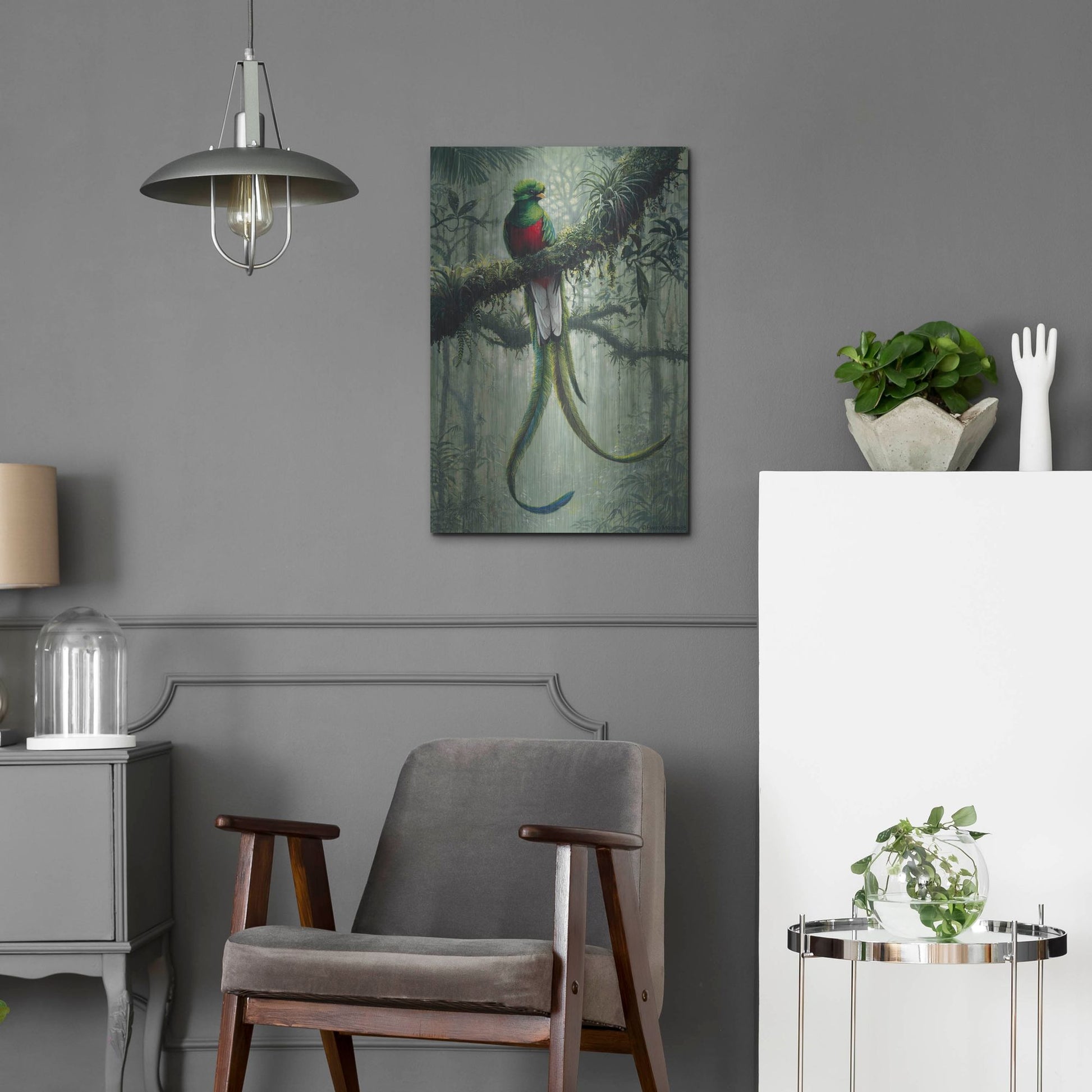 Luxe Metal Art 'Resplendent Quetzal 2' by Harro Maass, Metal Wall Art,16x24