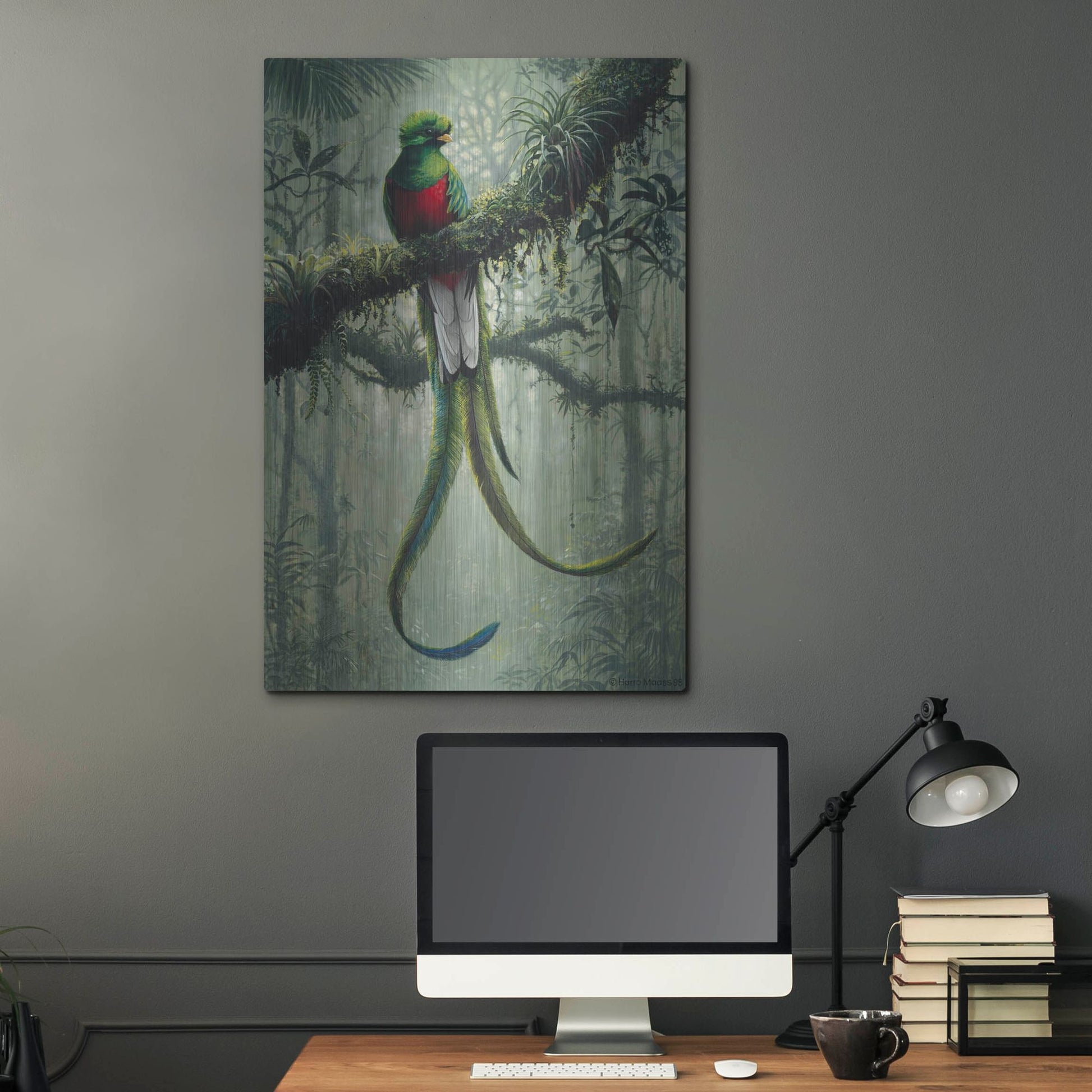 Luxe Metal Art 'Resplendent Quetzal 2' by Harro Maass, Metal Wall Art,24x36
