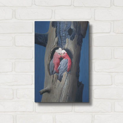 Luxe Metal Art 'Rosa Kakadu' by Harro Maass, Metal Wall Art,12x16