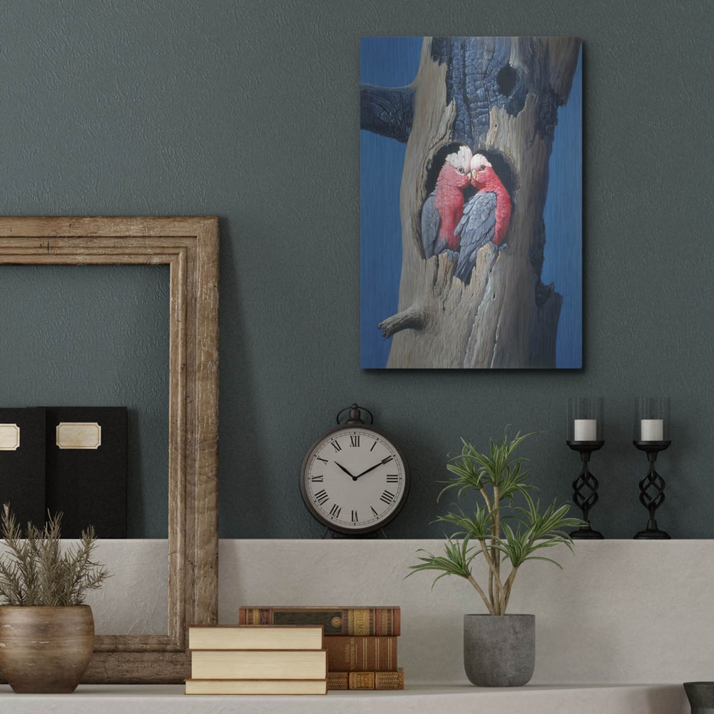 Luxe Metal Art 'Rosa Kakadu' by Harro Maass, Metal Wall Art,12x16