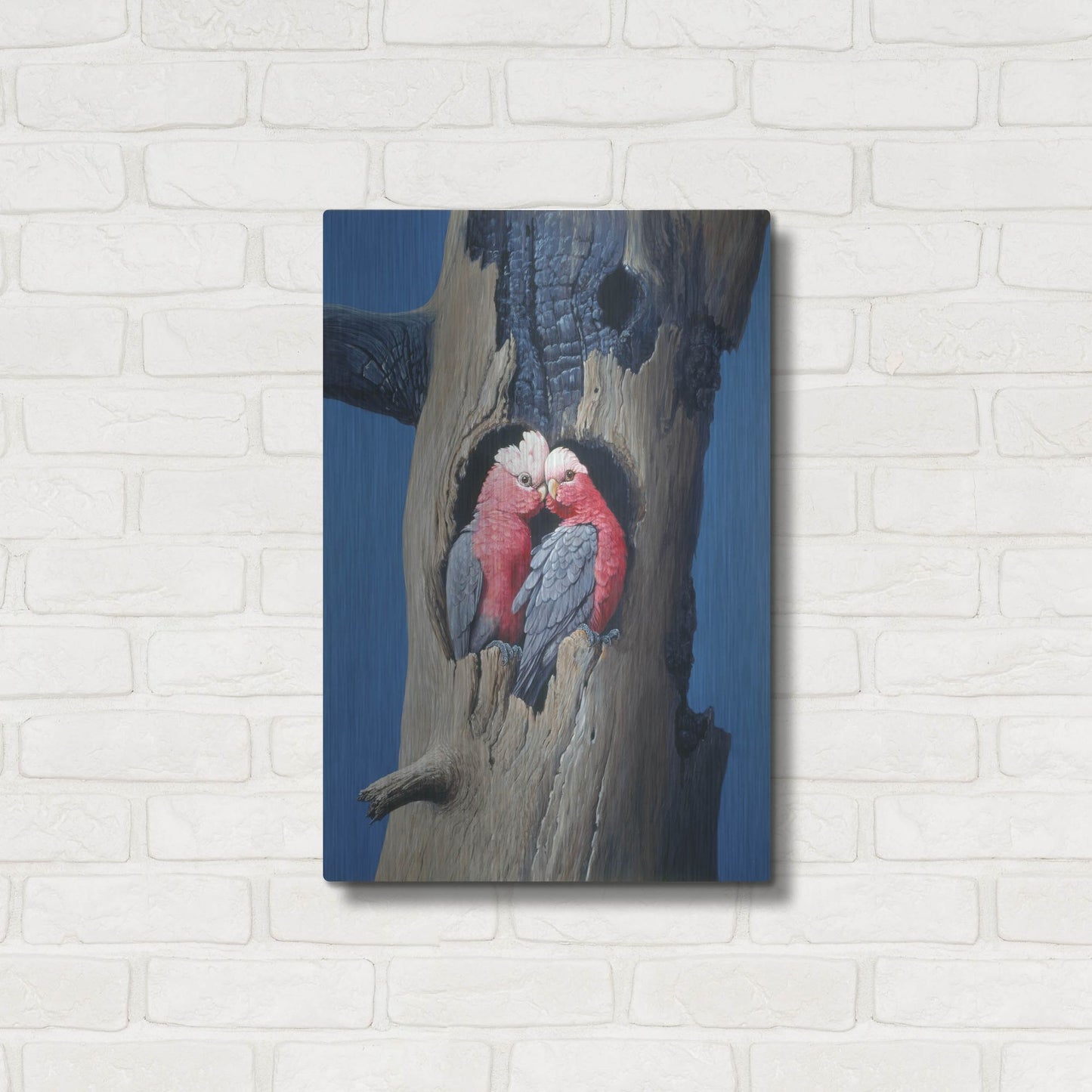 Luxe Metal Art 'Rosa Kakadu' by Harro Maass, Metal Wall Art,16x24