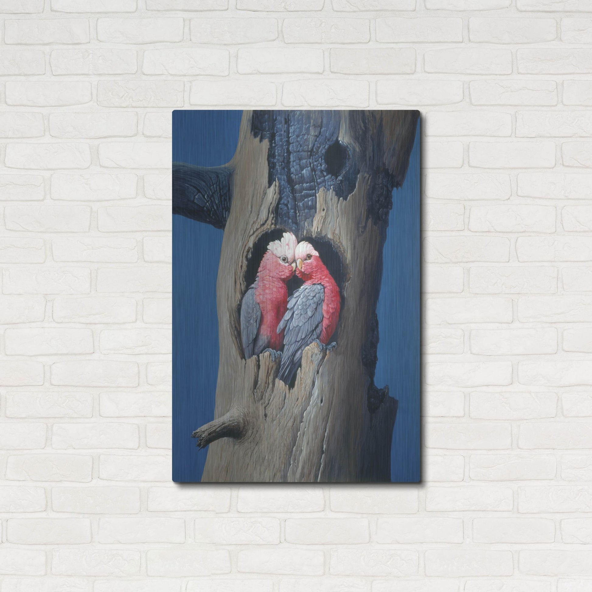 Luxe Metal Art 'Rosa Kakadu' by Harro Maass, Metal Wall Art,24x36