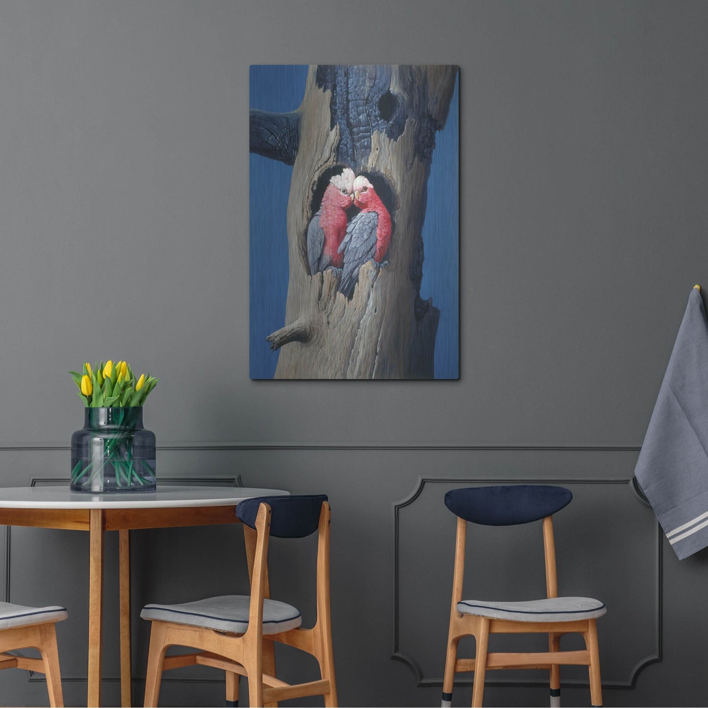 Luxe Metal Art 'Rosa Kakadu' by Harro Maass, Metal Wall Art,24x36