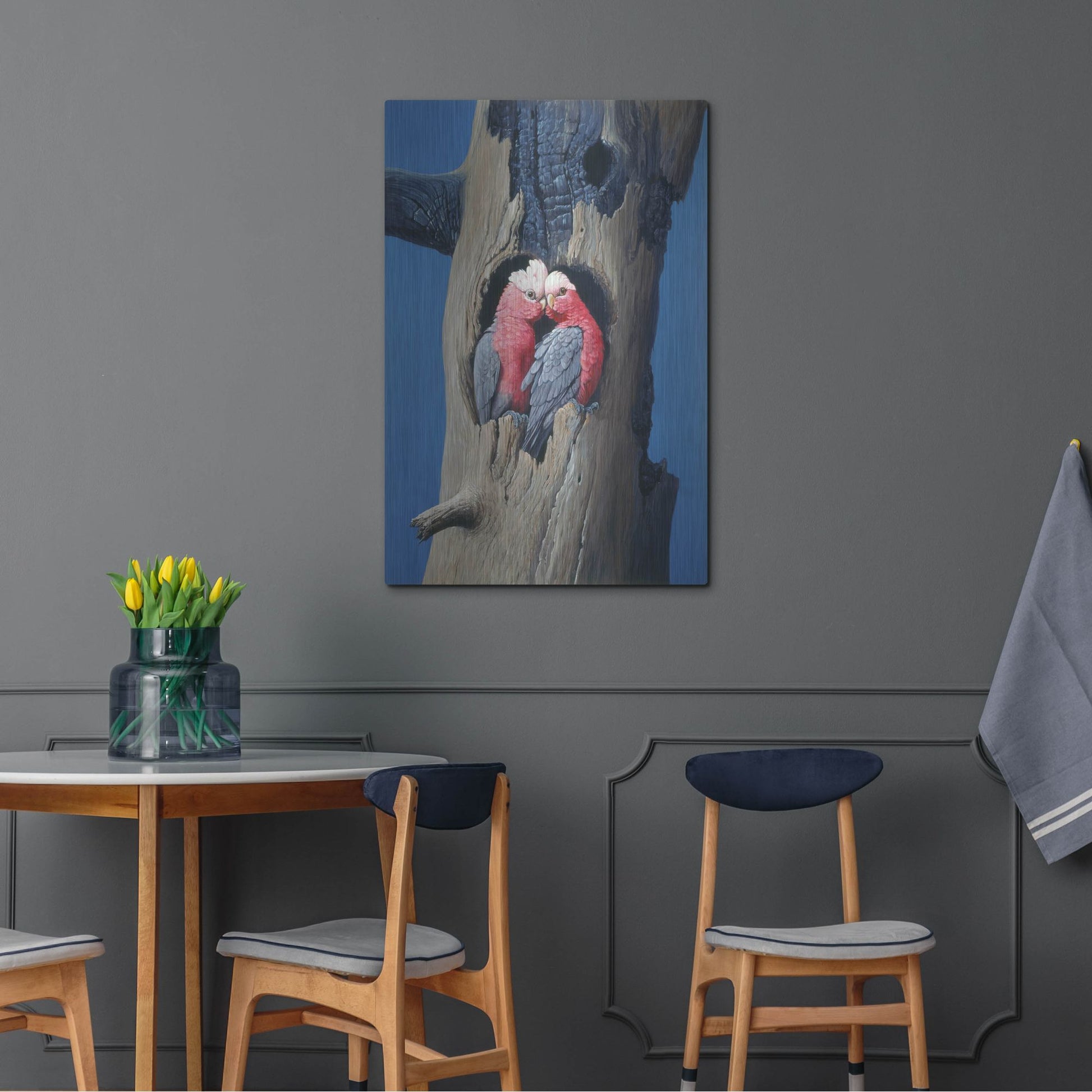 Luxe Metal Art 'Rosa Kakadu' by Harro Maass, Metal Wall Art,24x36