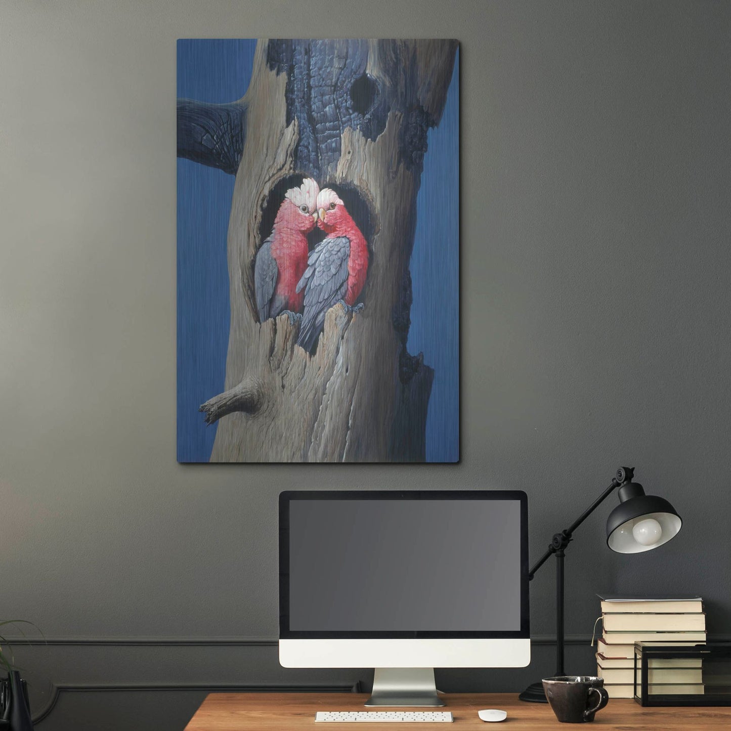 Luxe Metal Art 'Rosa Kakadu' by Harro Maass, Metal Wall Art,24x36