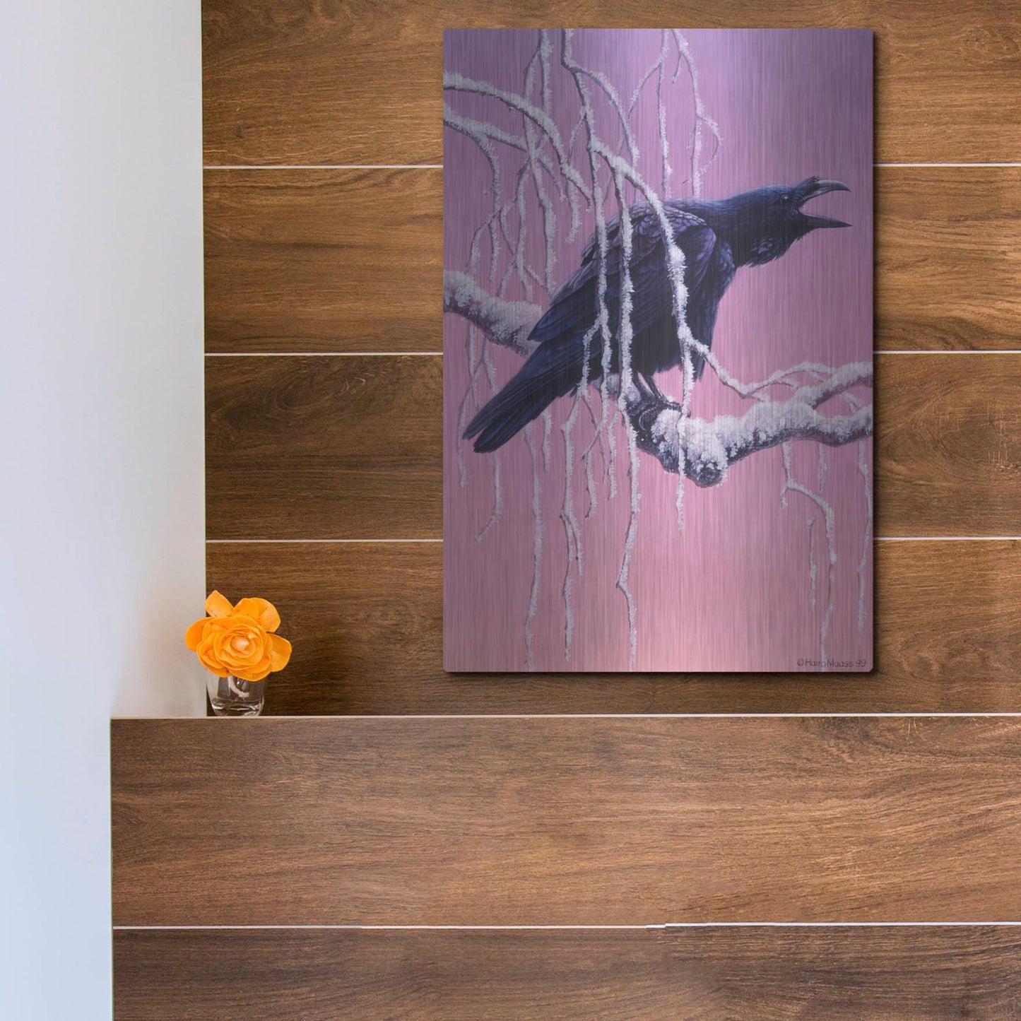 Luxe Metal Art 'Raven' by Harro Maass, Metal Wall Art,12x16