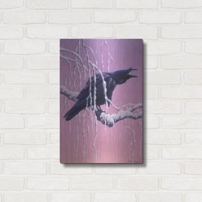 Luxe Metal Art 'Raven' by Harro Maass, Metal Wall Art,16x24