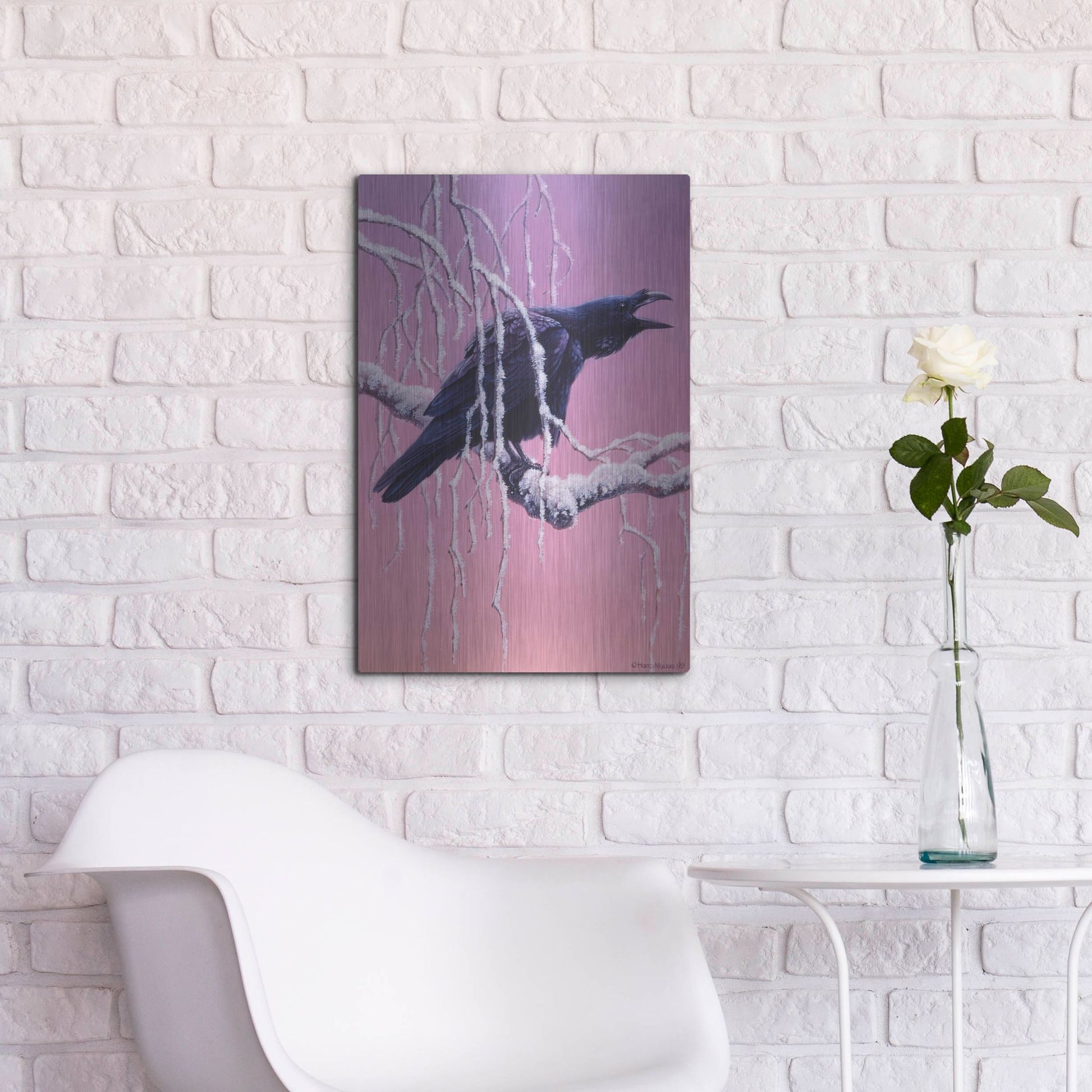 Luxe Metal Art 'Raven' by Harro Maass, Metal Wall Art,16x24