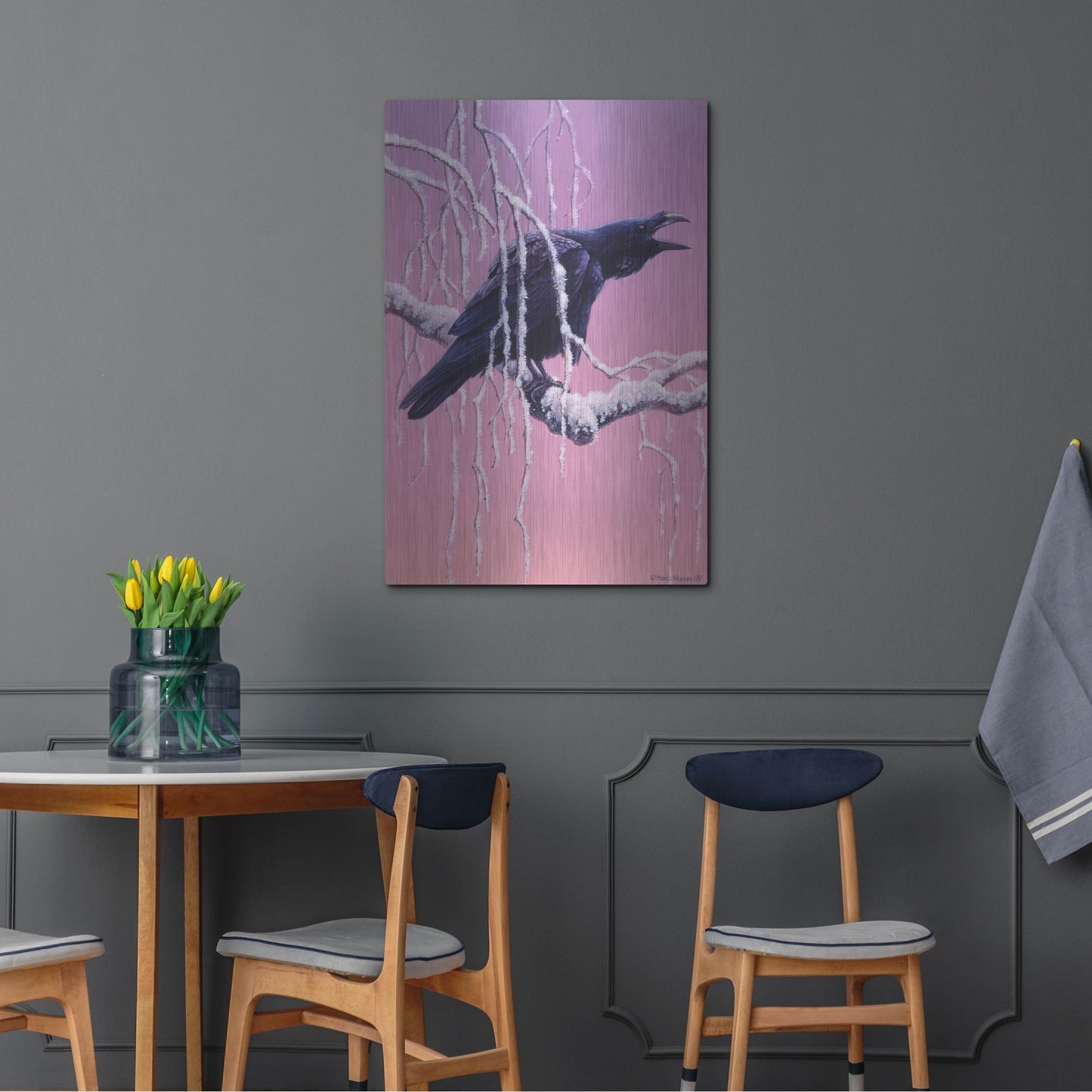 Luxe Metal Art 'Raven' by Harro Maass, Metal Wall Art,24x36