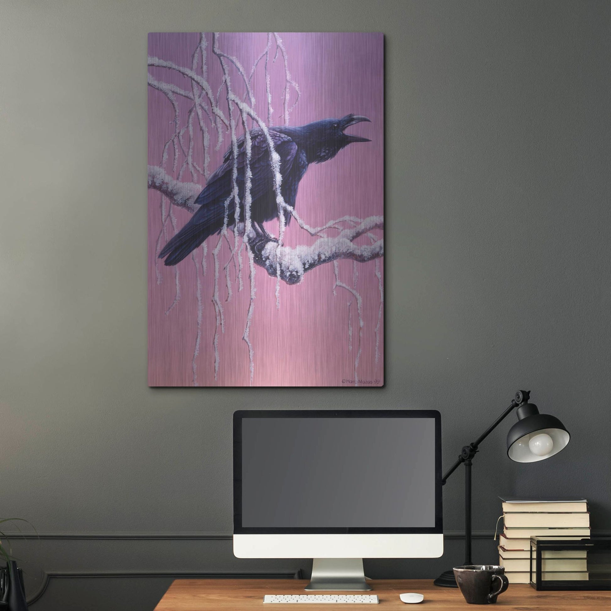 Luxe Metal Art 'Raven' by Harro Maass, Metal Wall Art,24x36